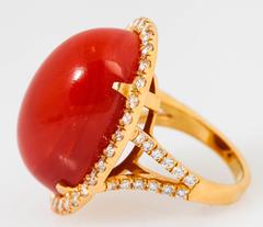 GIA certified coral diamond Gold ring