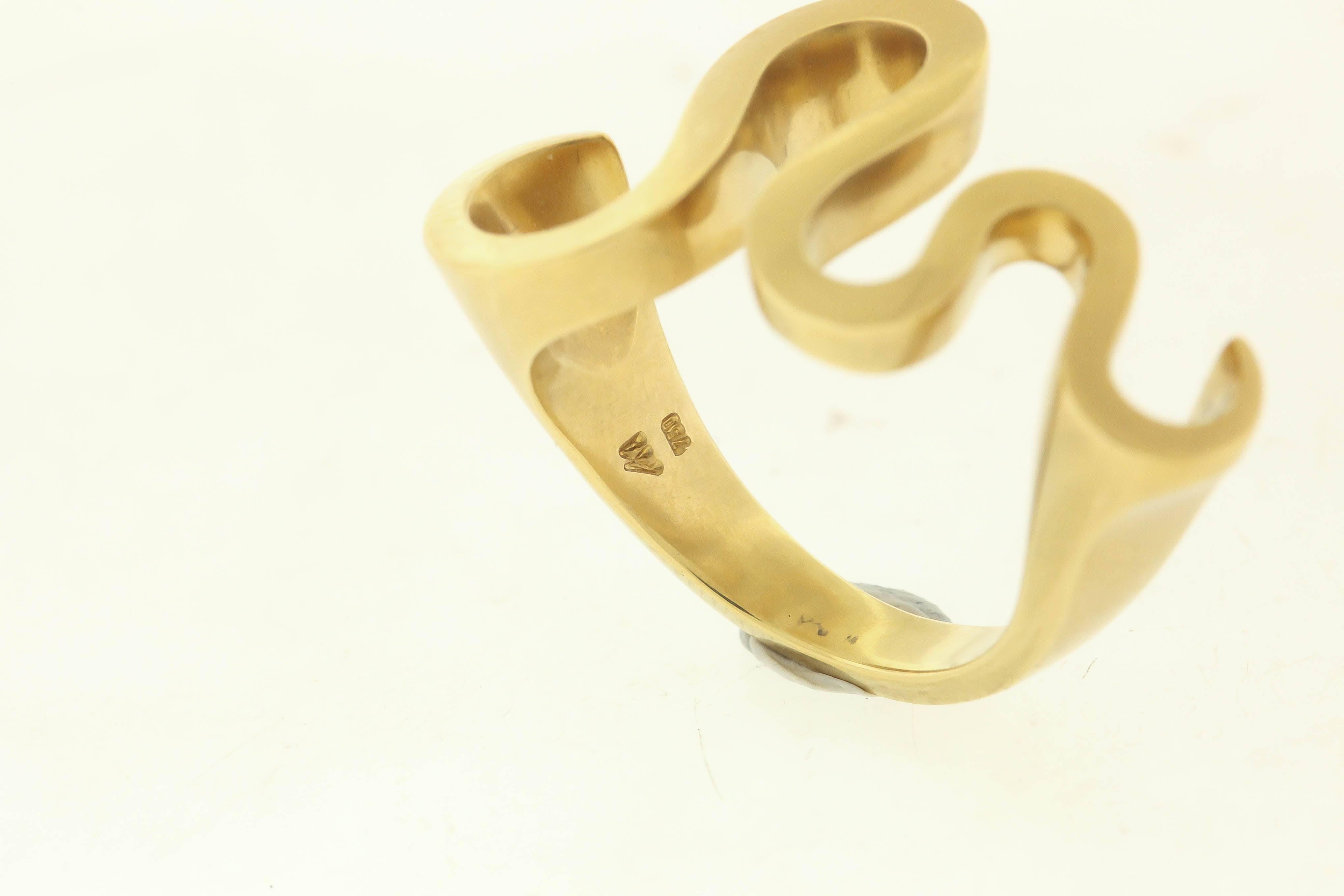 gold Serpent Ring by Angela Hubel For Sale 1