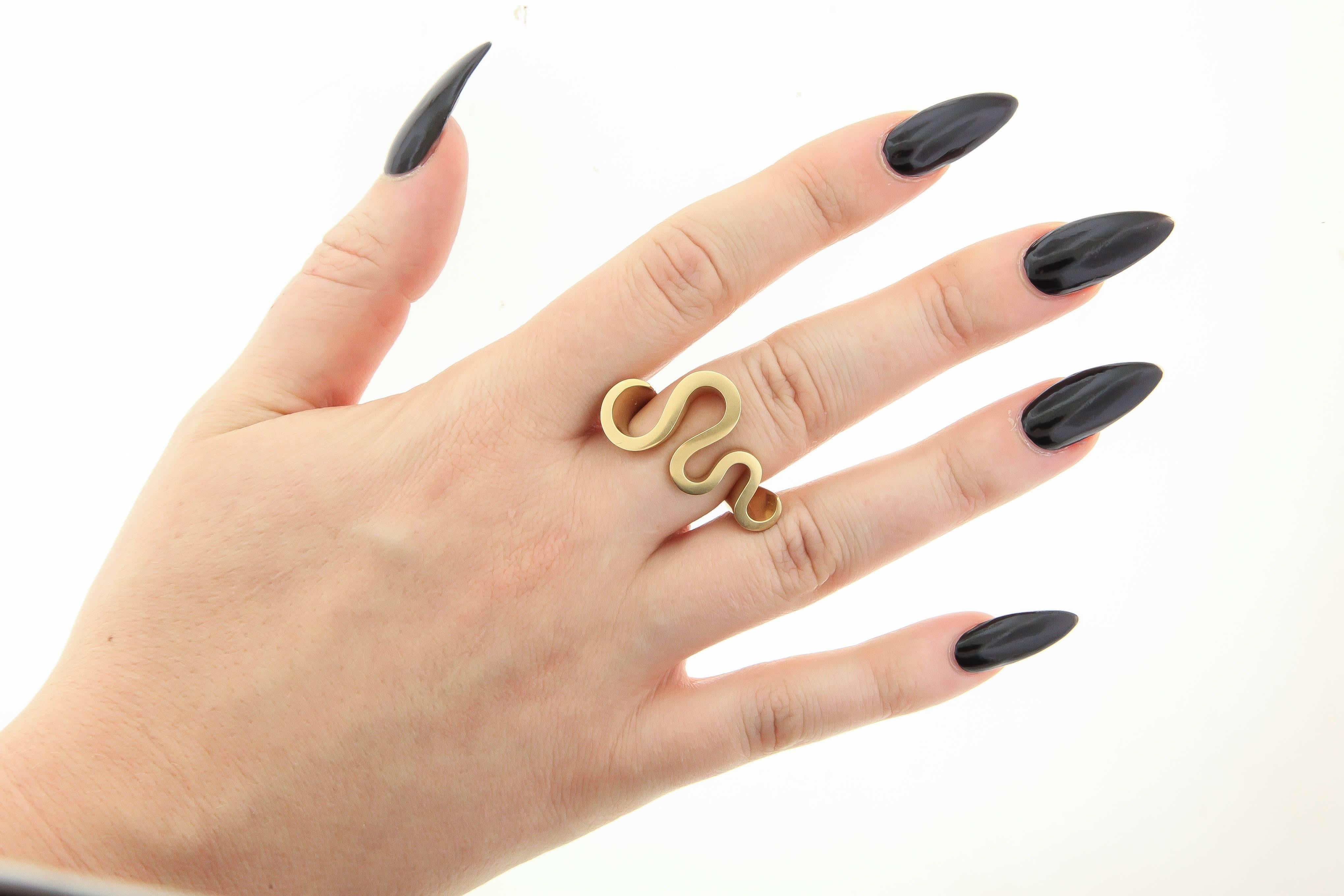 gold Serpent Ring by Angela Hubel For Sale 2