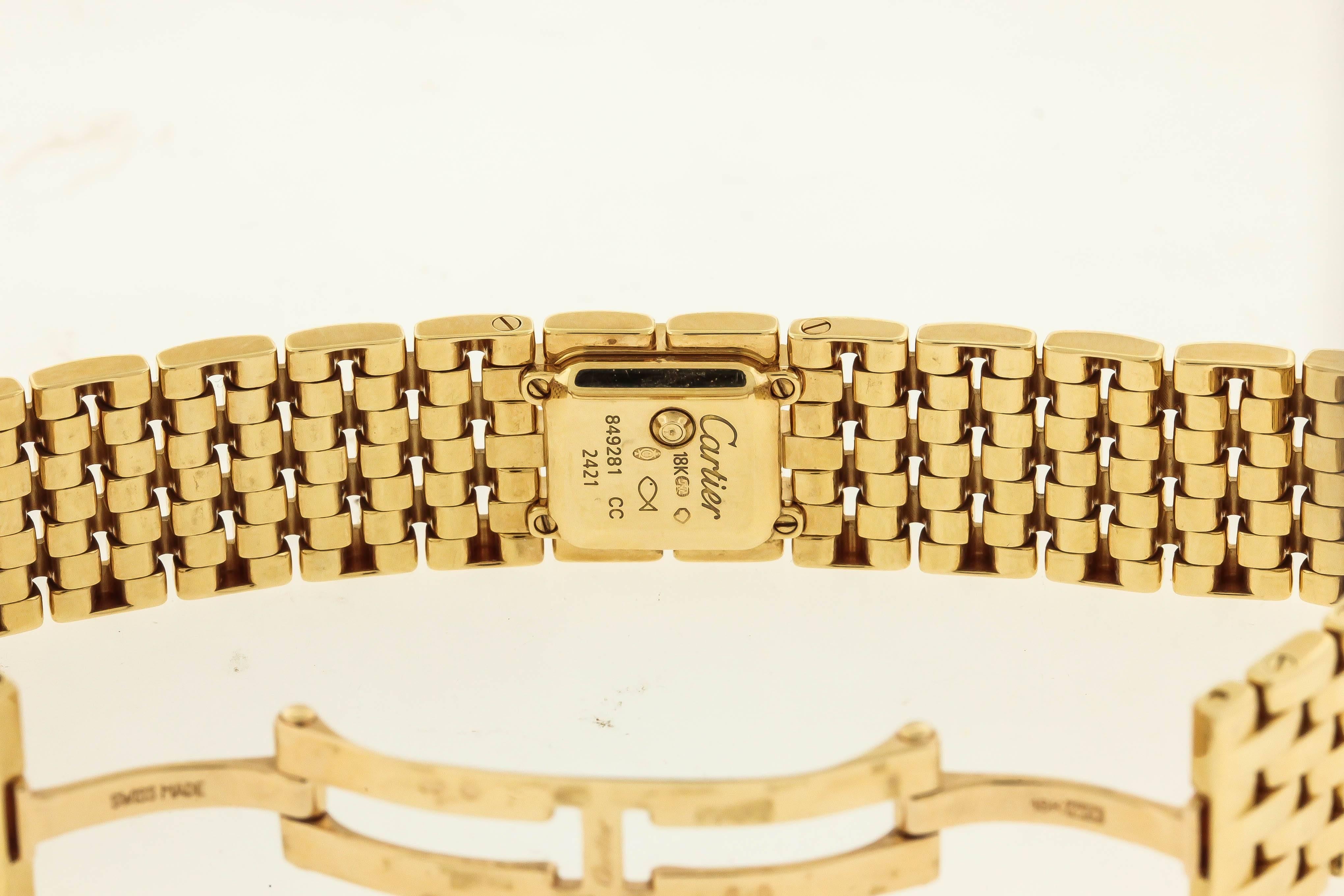 Women's Cartier yellow gold Panthere Ruban Bracelet quartz Wristwatch