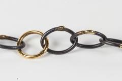 Jean Grisoni Gold and Iron Ring Bracelet with Gold Solders and Dog Collar Clasp