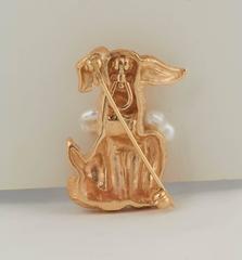 Charming Gold Dog and Bone Pin Pendant