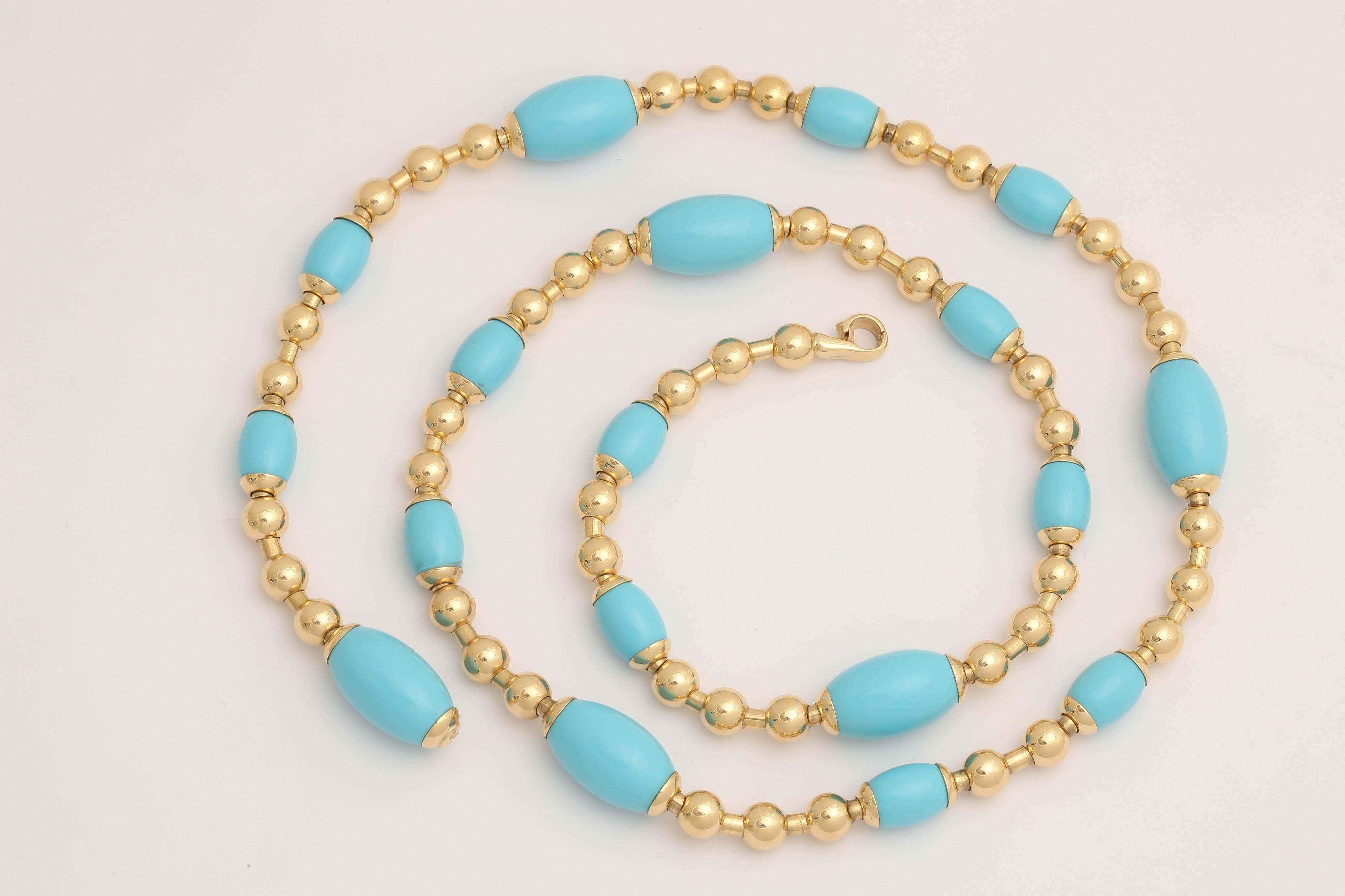 Faraone Mennella Turquoise Gold Tuka Tuka Necklace For Sale 2