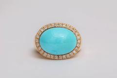 Turquoise Diamond Gold Ring