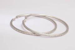 Faraone Mennella Large Diamond Gold Hoop Earrings