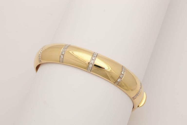 Diamond Gold Bangle Bracelet For Sale 3