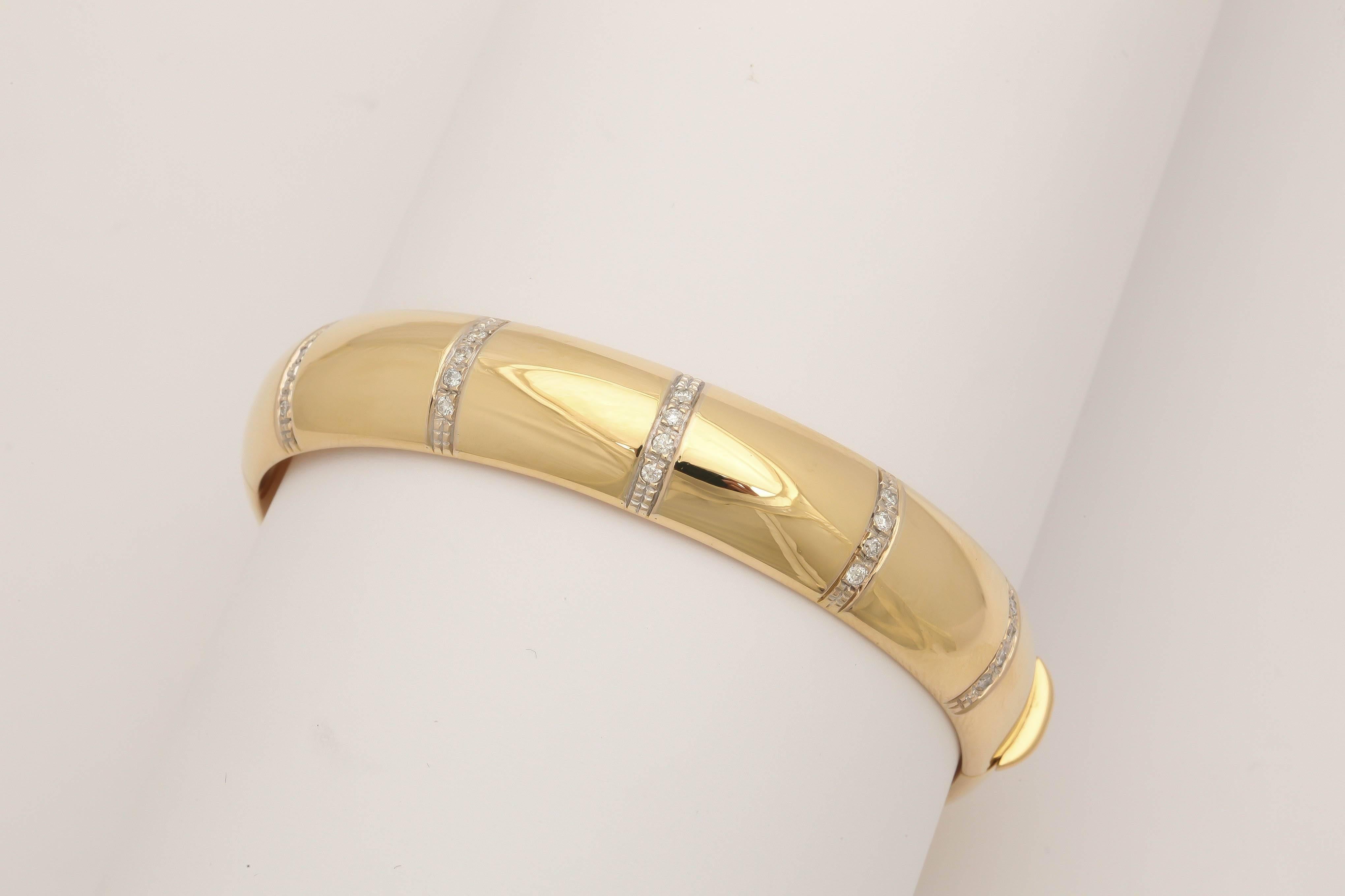 Diamond Gold Bangle Bracelet For Sale 3