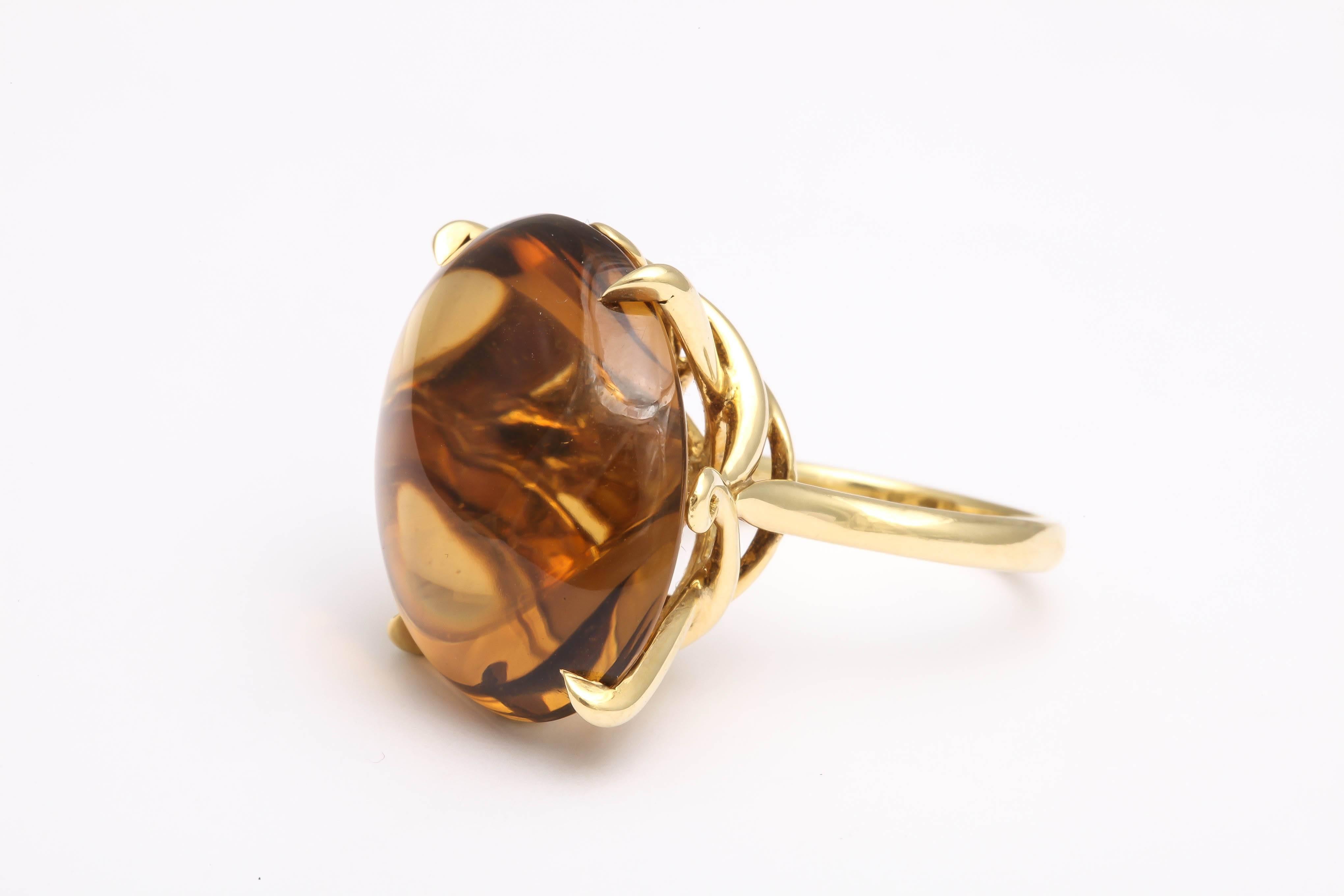 Modern Faraone Mennella citrine gold ring For Sale