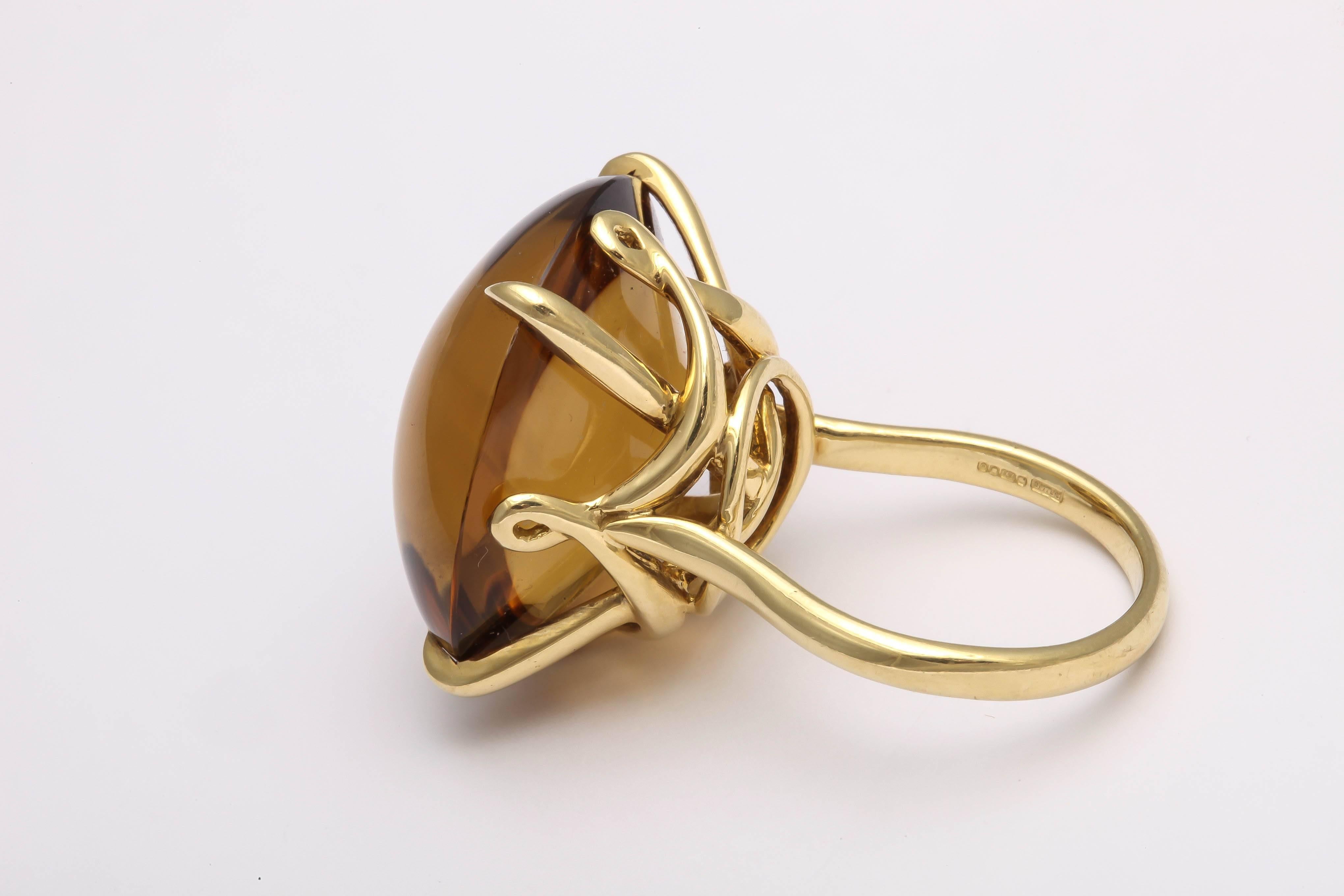Faraone Mennella citrine gold ring In New Condition For Sale In New York, NY