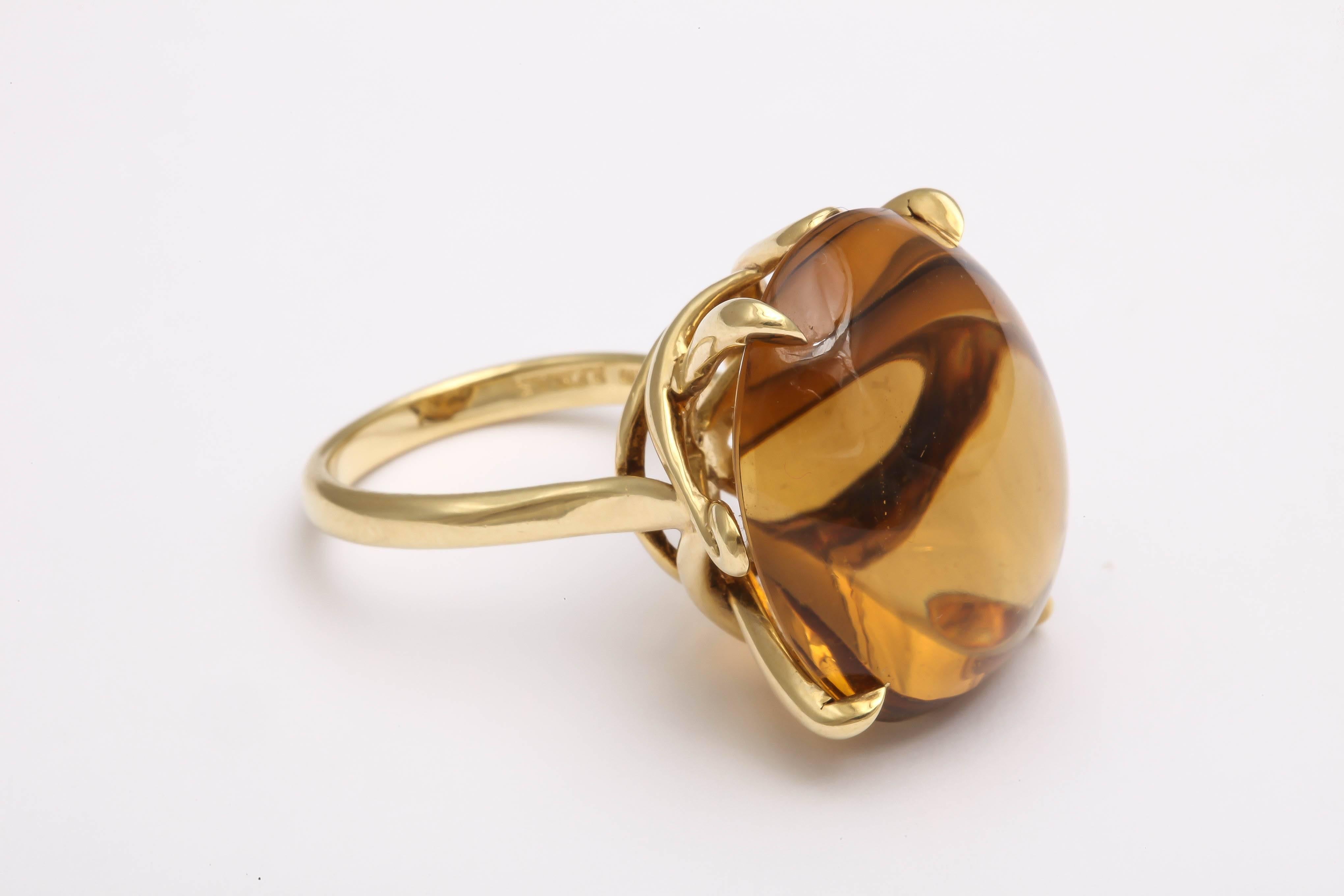 Faraone Mennella citrine gold ring For Sale 1