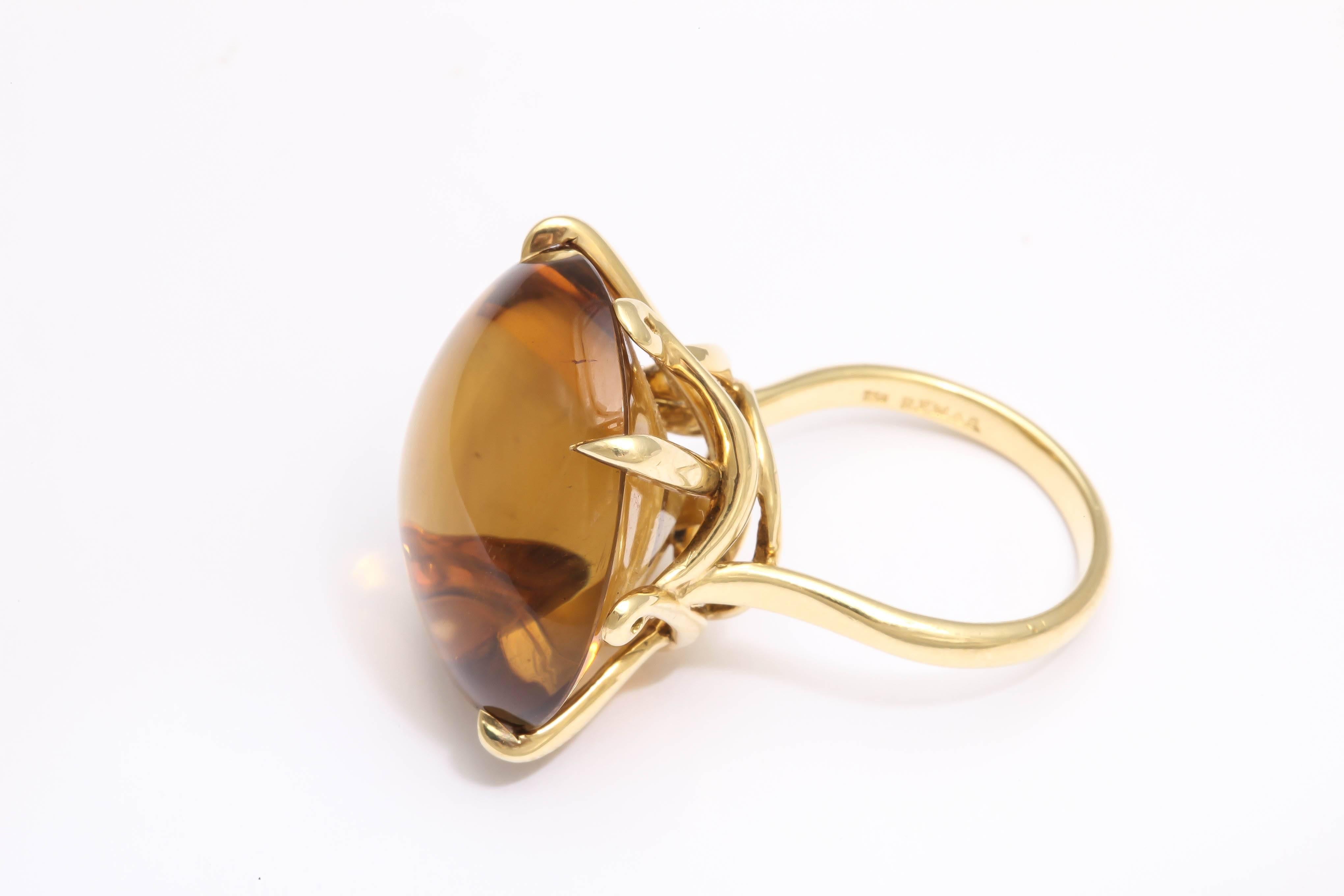 Faraone Mennella citrine gold ring For Sale 2