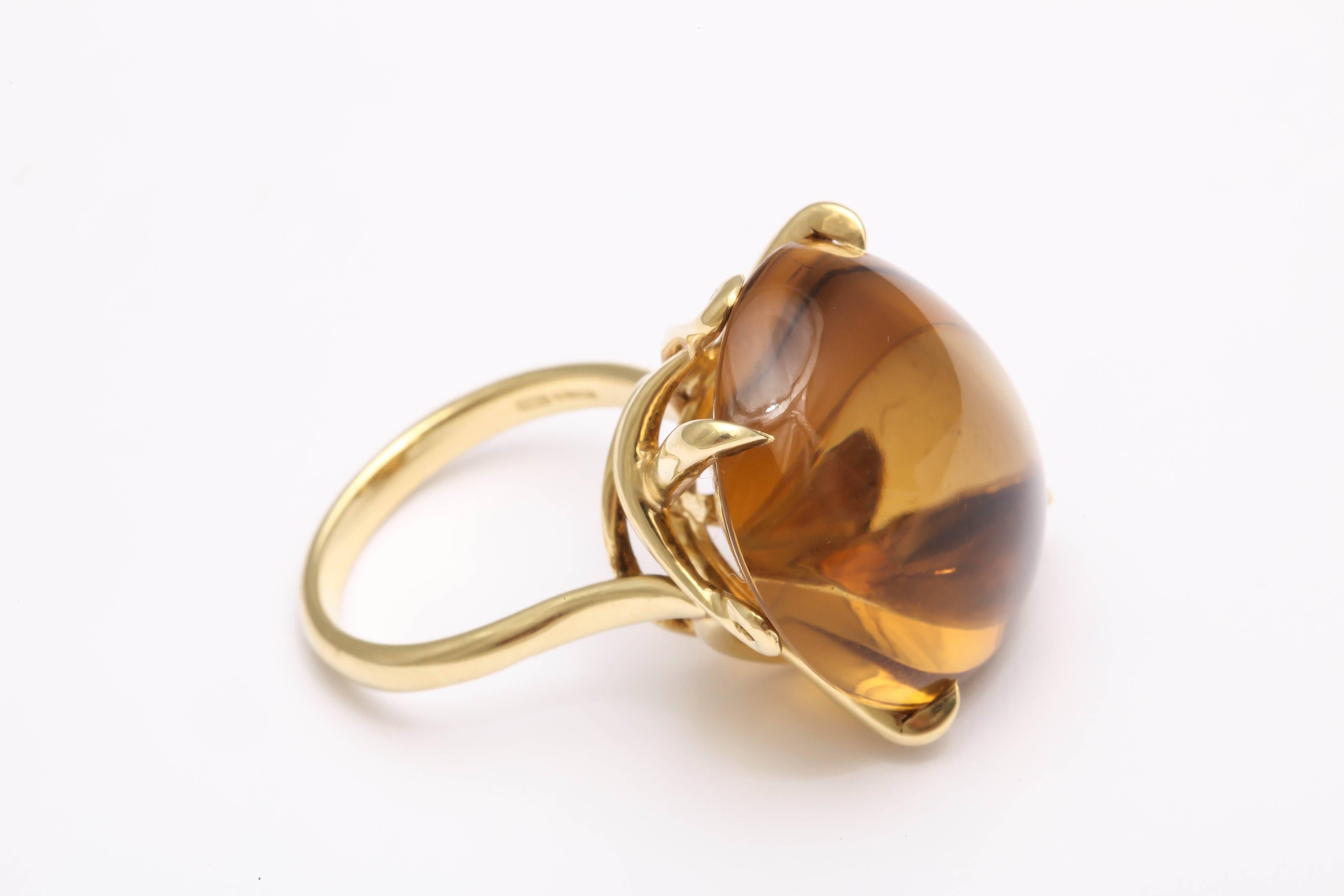 Faraone Mennella citrine gold ring For Sale 3