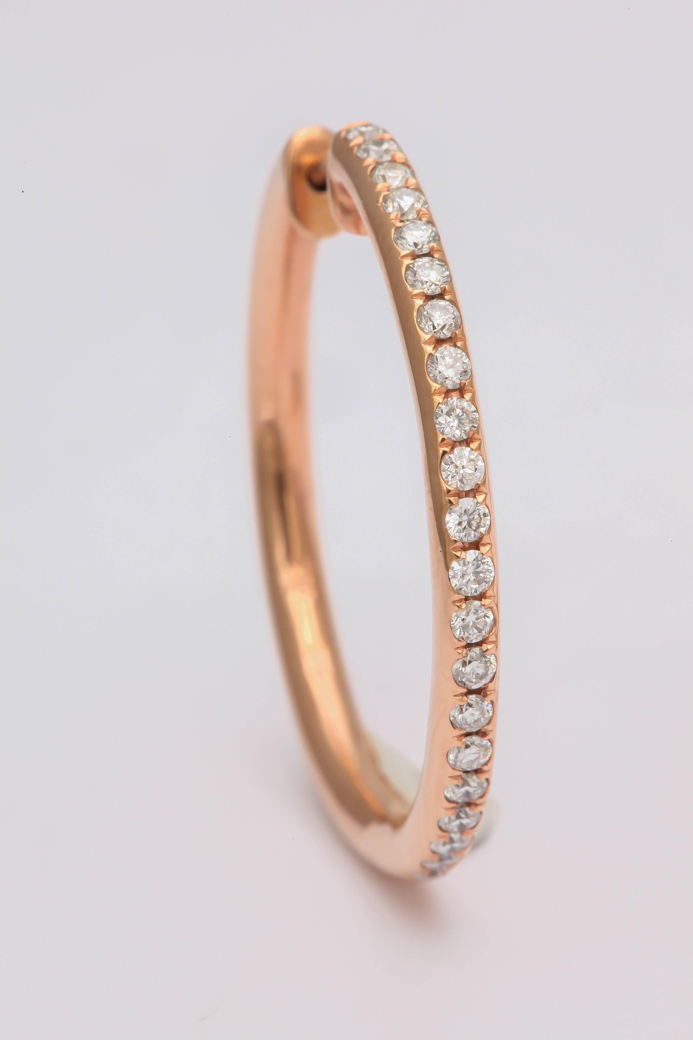 Women's Diamond Gold Hoop Earrings For Sale