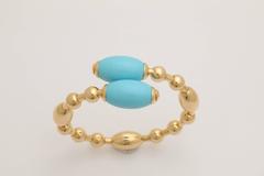 Faraone Mennella Turquoise Gold Tuka Tuka Bracelet
