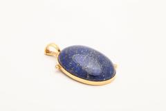 Faraone Mennella Lapis Diamond Gold Pendant