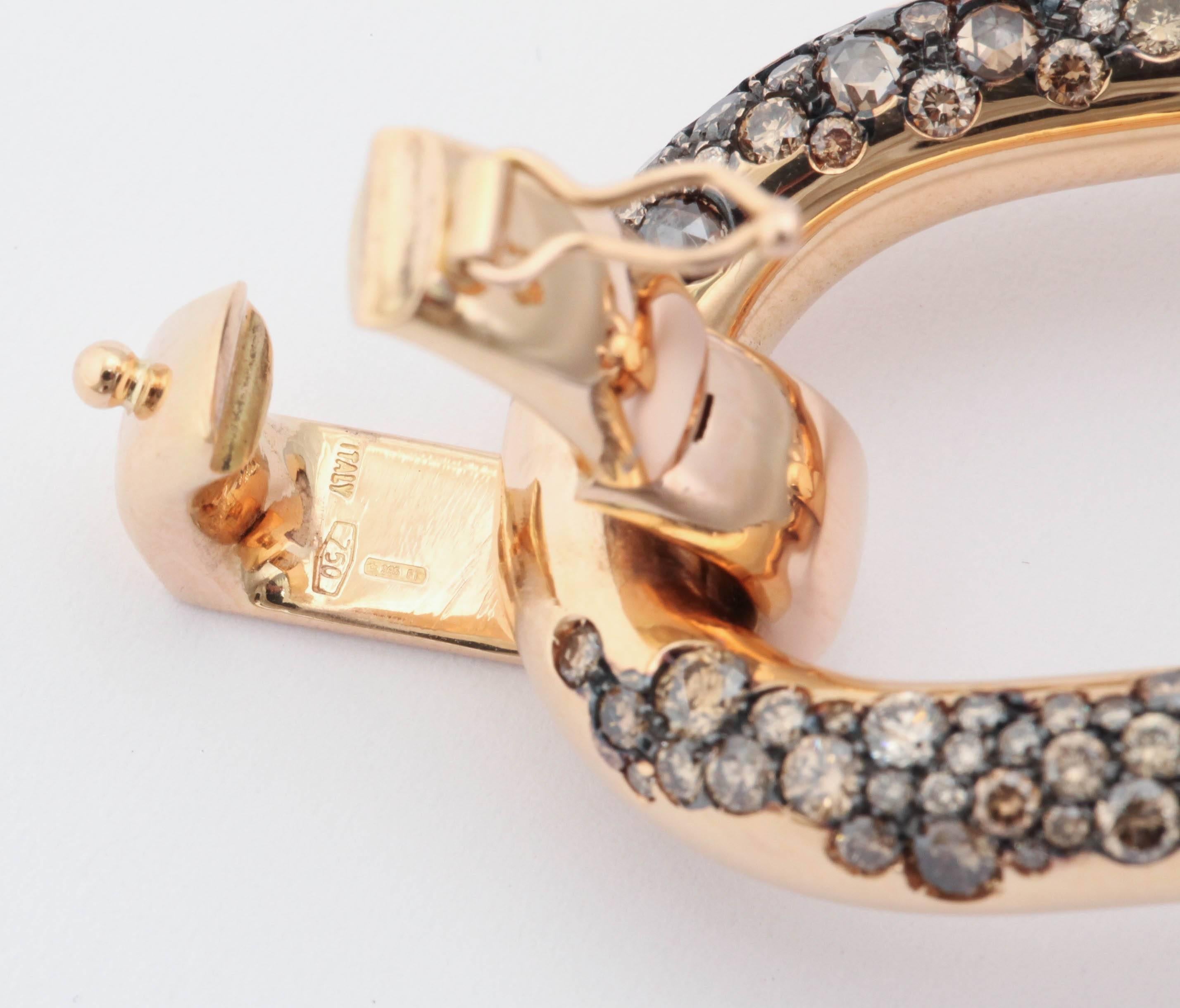 Cognac Diamond Rose Gold Bracelet For Sale 3