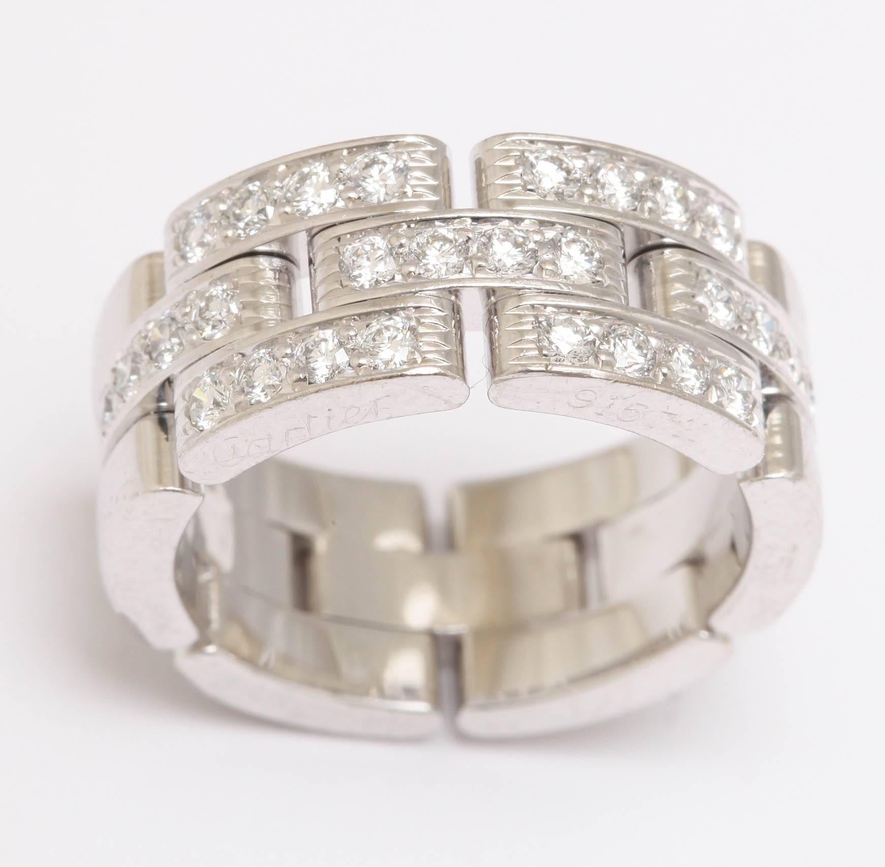 Art Deco Cartier Diamond Gold Bracelet and Ring