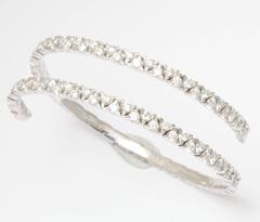 Gold and Diamond Flexible Coil Bracelet