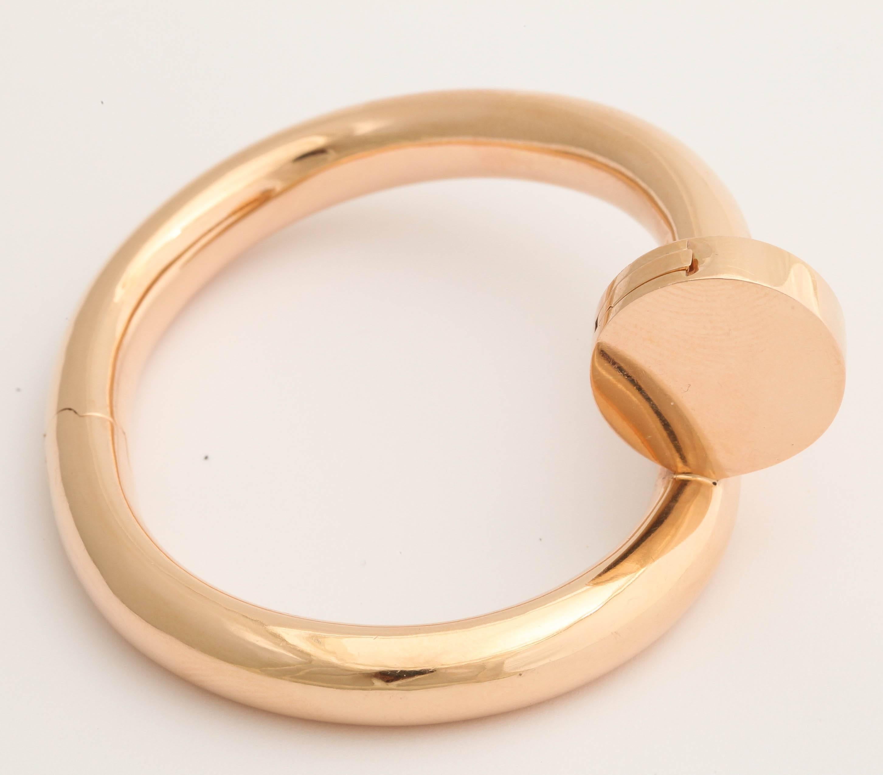 Cartier Gold Nail Bracelet In New Condition In New York, NY