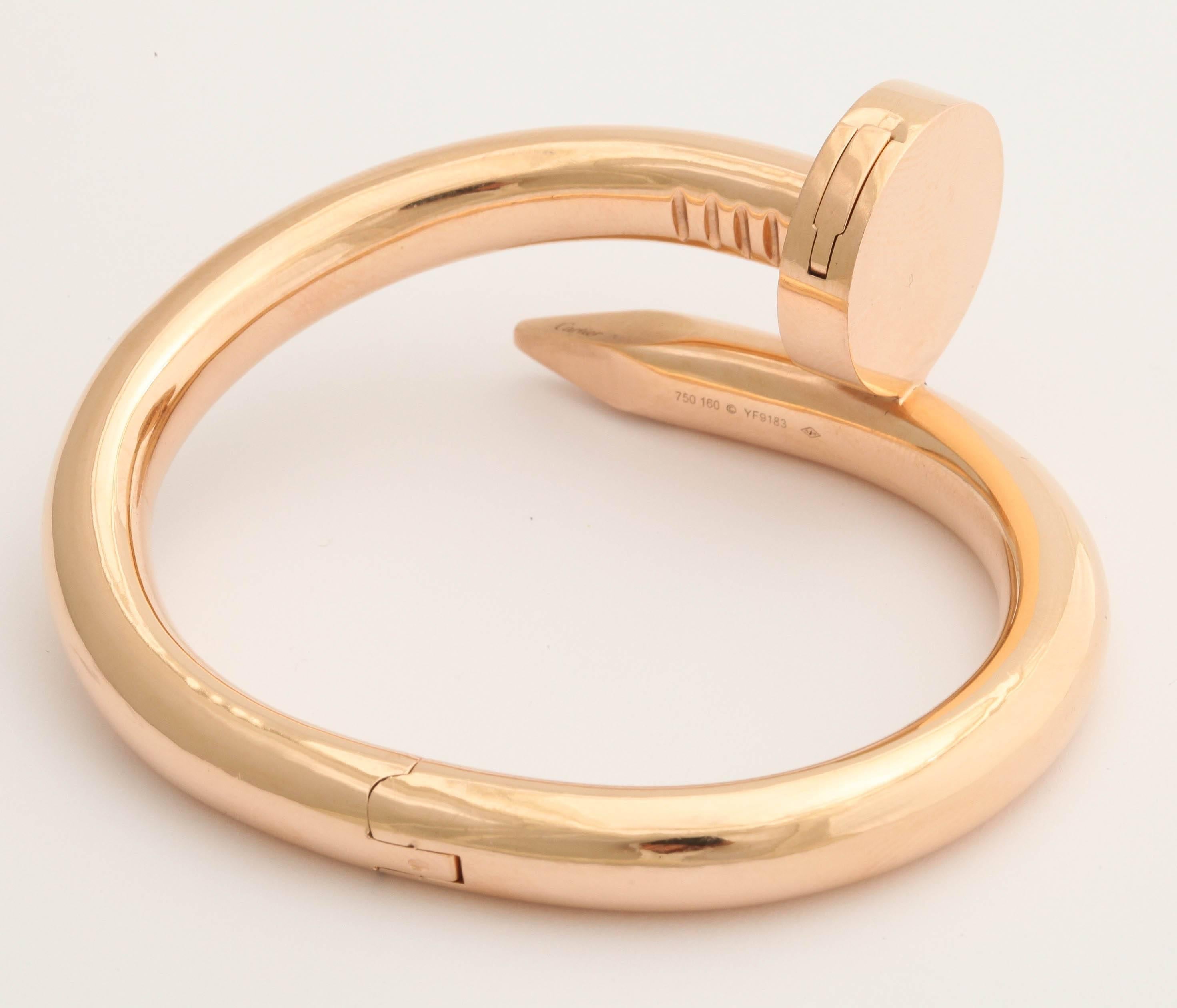 Women's or Men's Cartier Gold Nail Bracelet