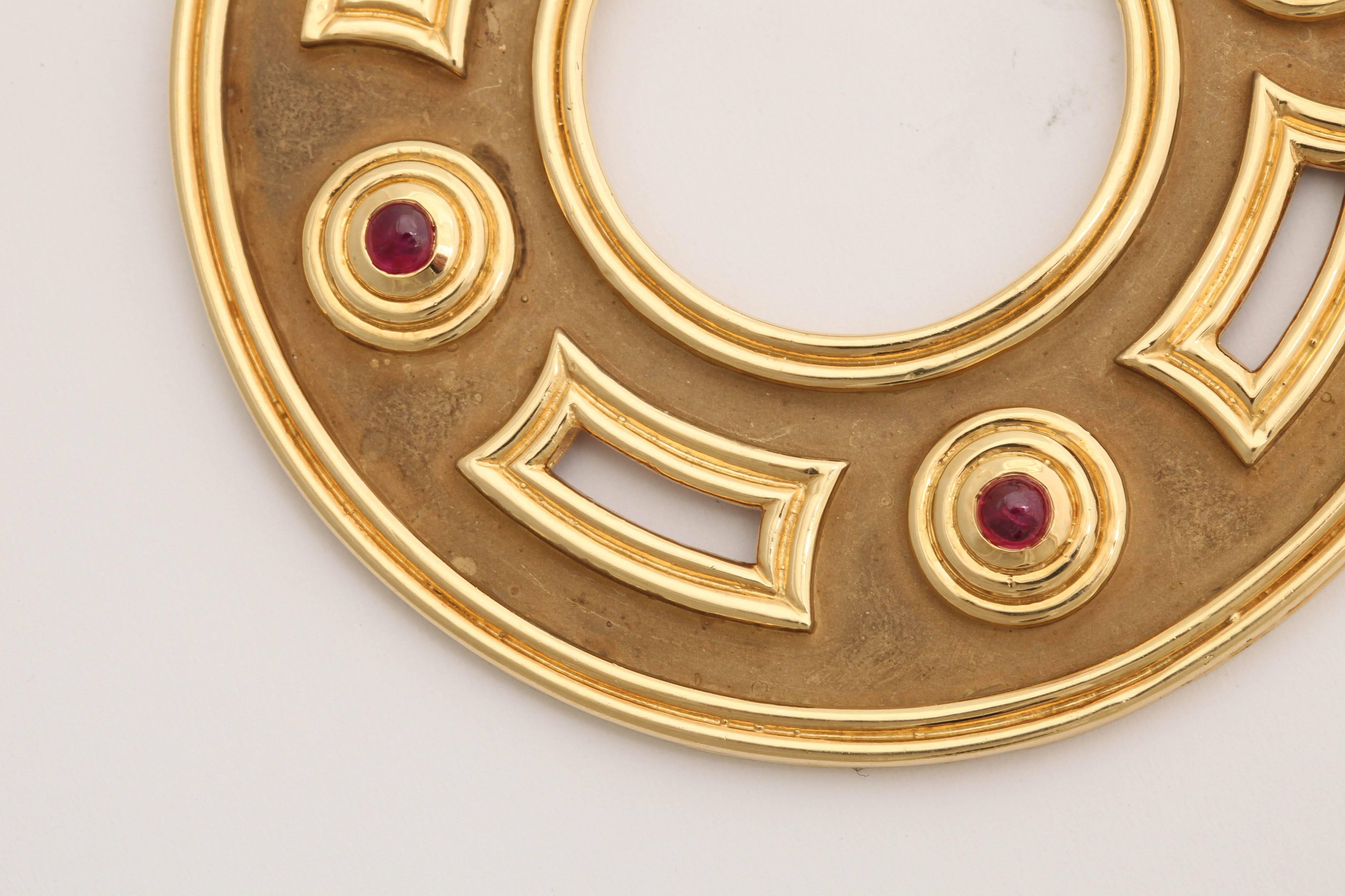 1970s Tiffany & Co. ruby gold pendant and necklace In Excellent Condition In New York, NY