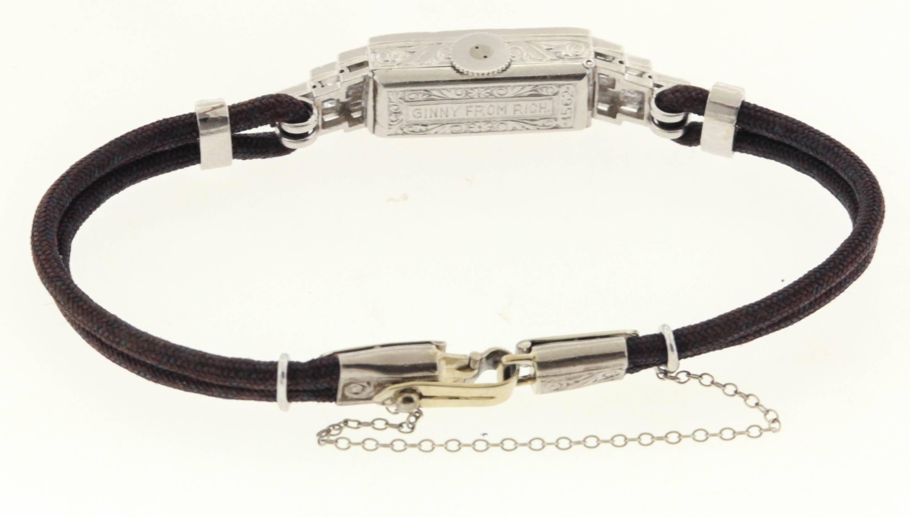 Art Deco Audemars Piguet Lady's Platinum Diamond Wristwatch