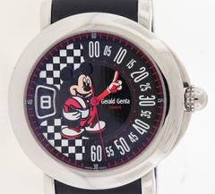 Gerald Genta Stainless Steel Fantasy Retro Mickey Mouse Race Driver Wristwatch