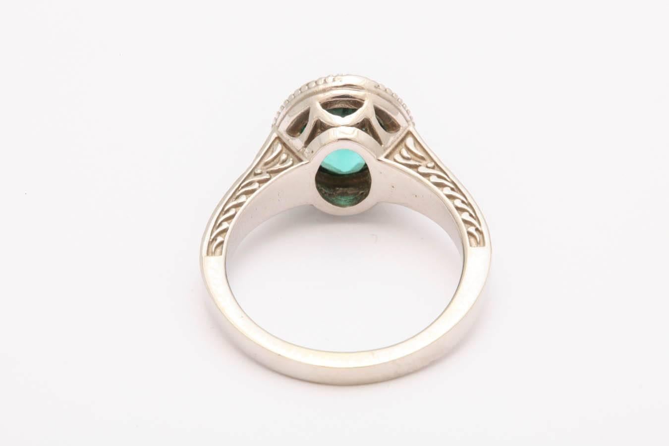 Stunning Blue Green Tourmaline Gold Ring For Sale 1