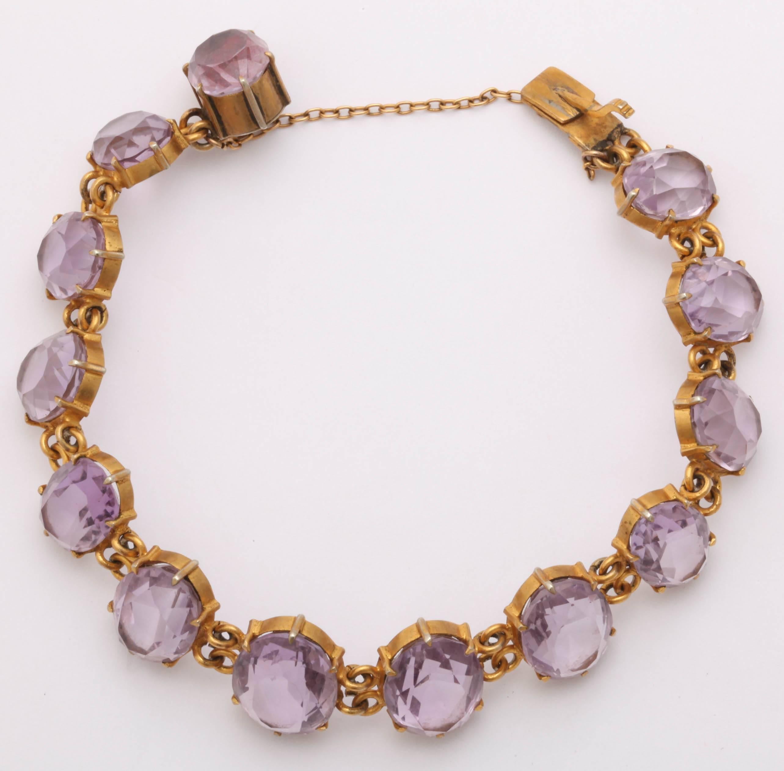 Armband aus Gold und Silber mit Amethyst, um 1860 im Zustand „Hervorragend“ in Stamford, CT
