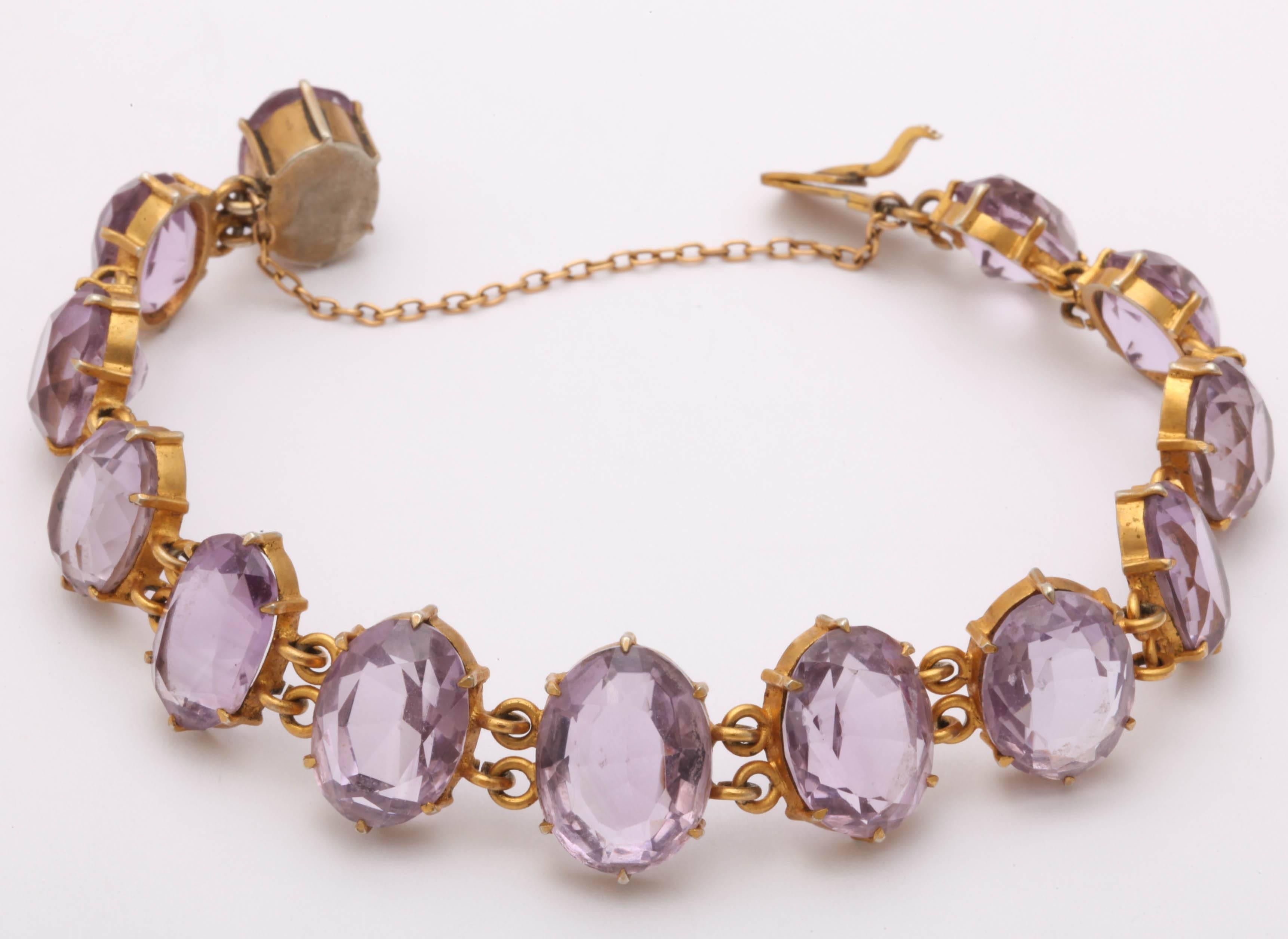 Armband aus Gold und Silber mit Amethyst, um 1860 Damen