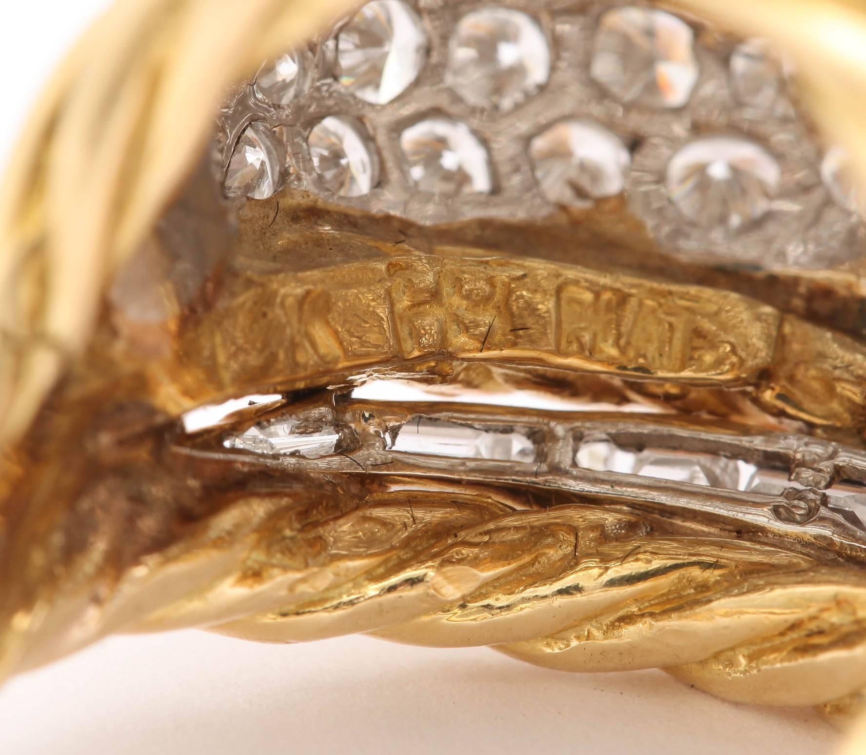 Anello a cupola in oro con diamante di metà secolo in vendita 1