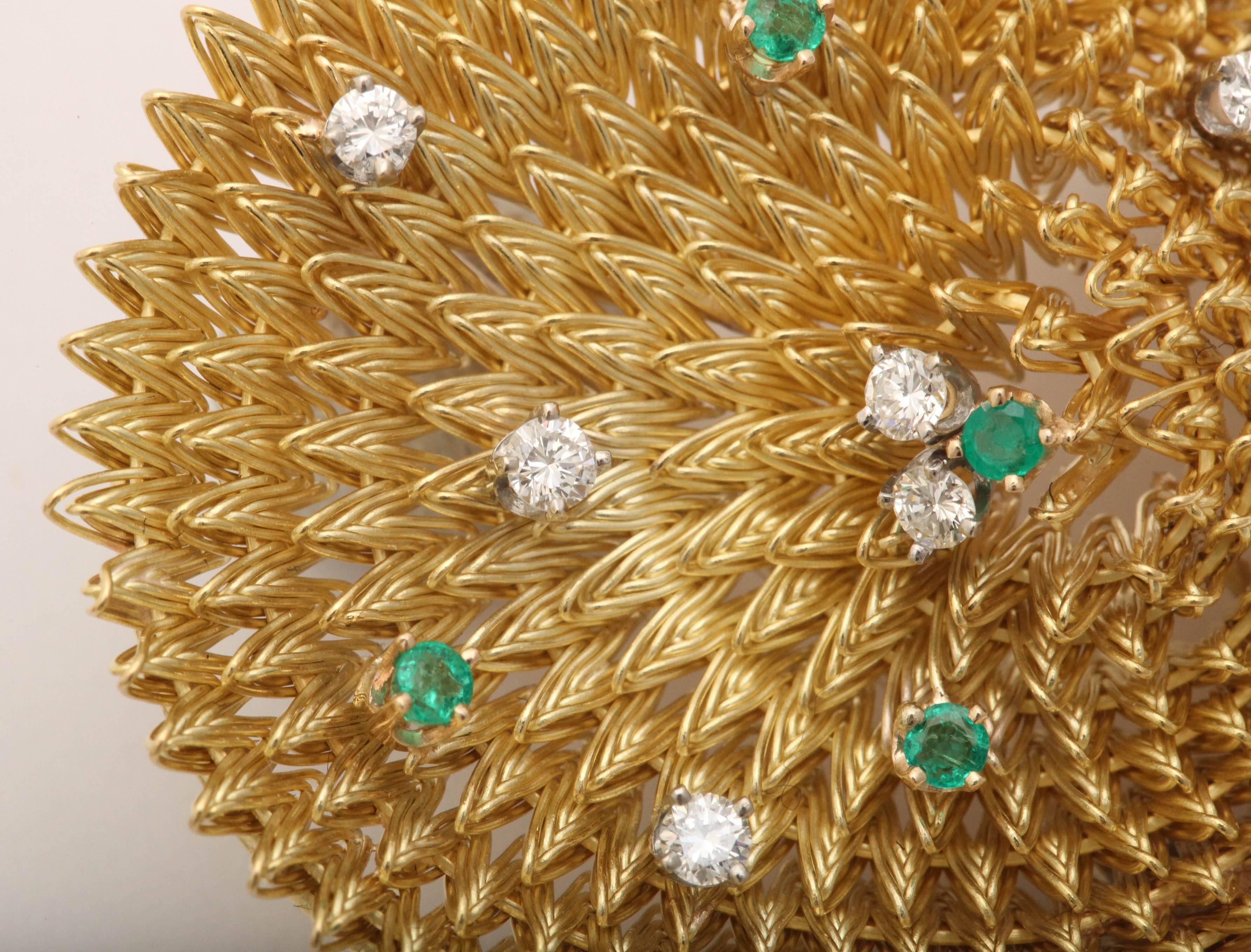 Handmade Emerald Diamond Gold Suite In Excellent Condition In New York, NY