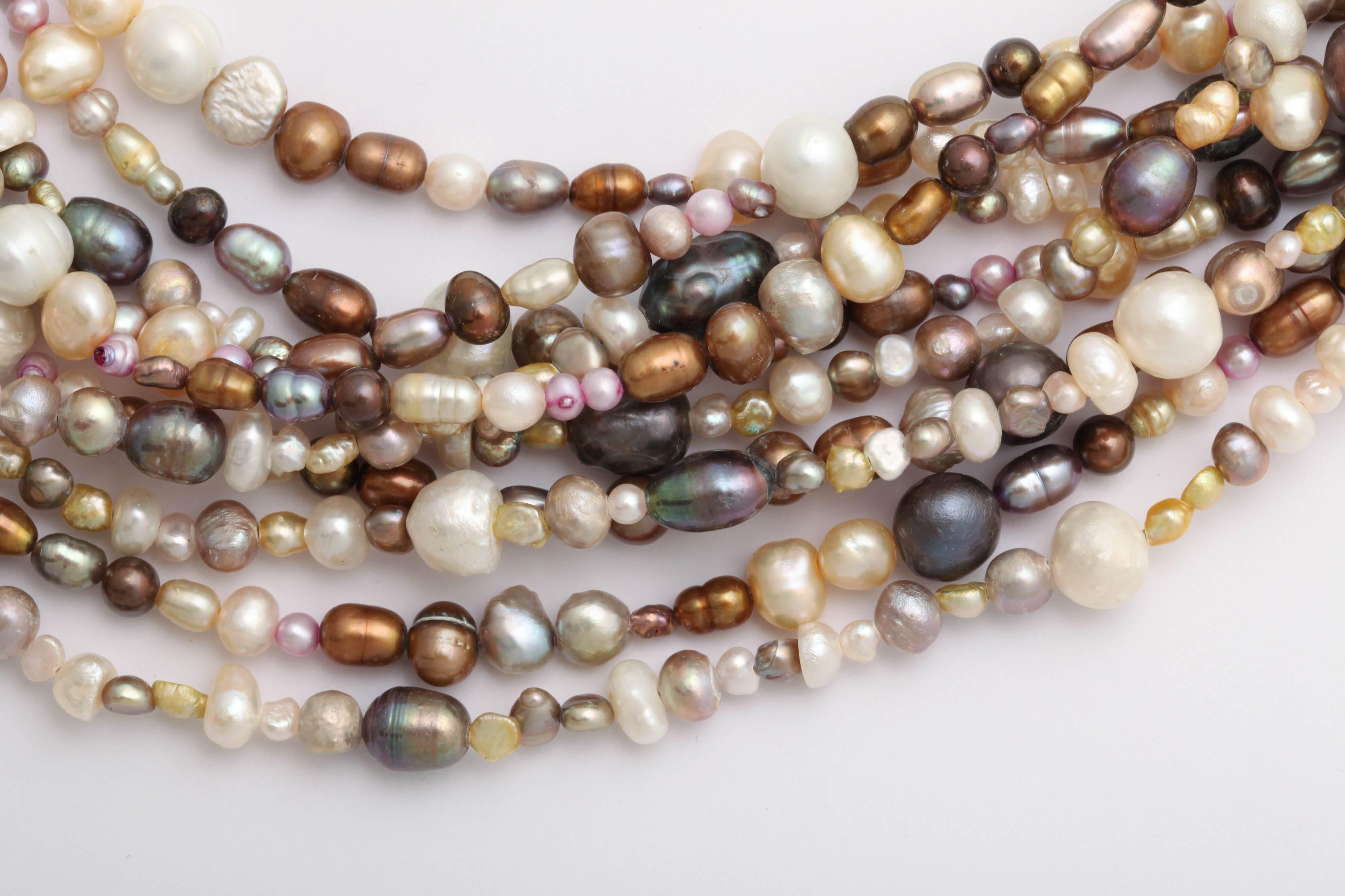 Ten Strand Multi-Color Pearl Necklace In New Condition For Sale In TRYON, NC