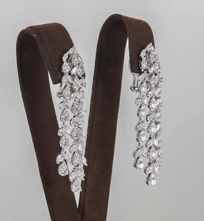 Marquise Cut Diamond Dangle Drop Earrings For Sale