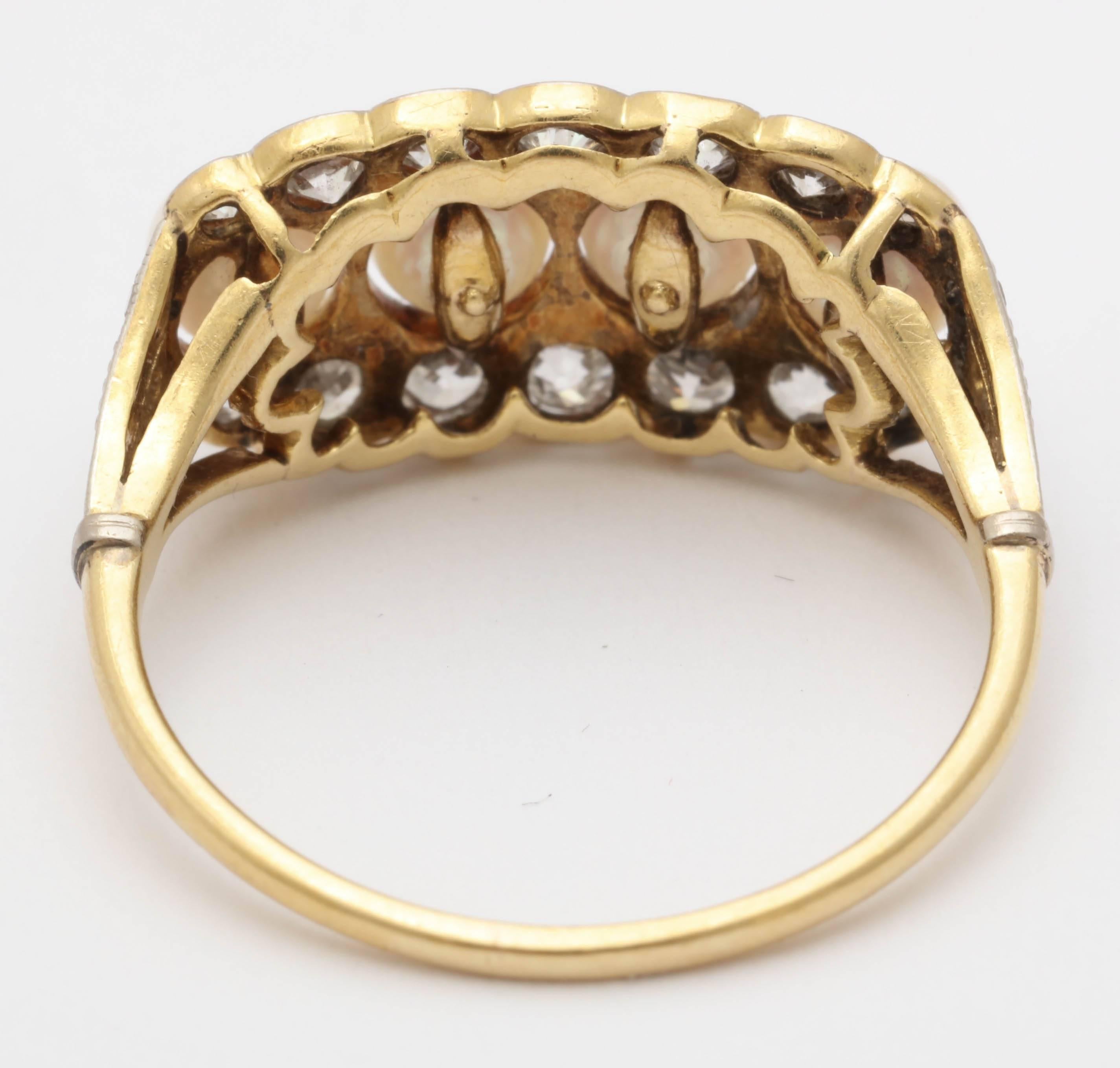 Edwardian Pearl and Diamond Ring  For Sale 2