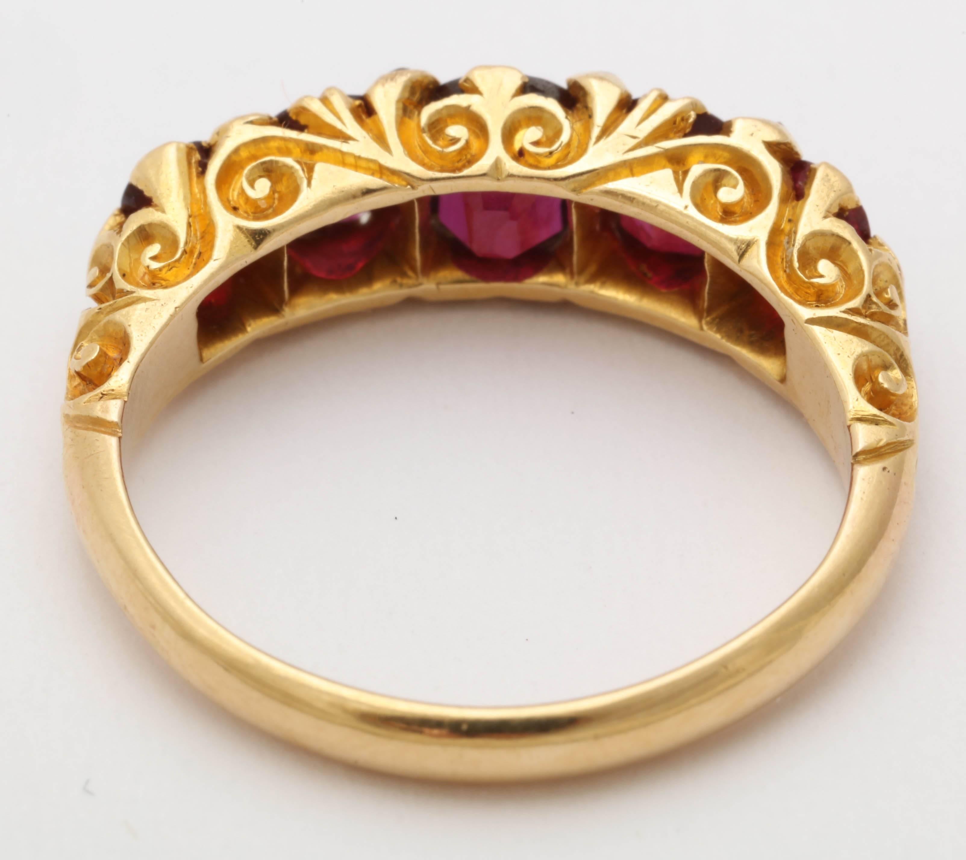 Women's Victorian Ruby, Diamond Band Ring For Sale
