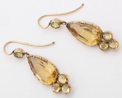 Boucles d'oreilles victoriennes en or et citrine