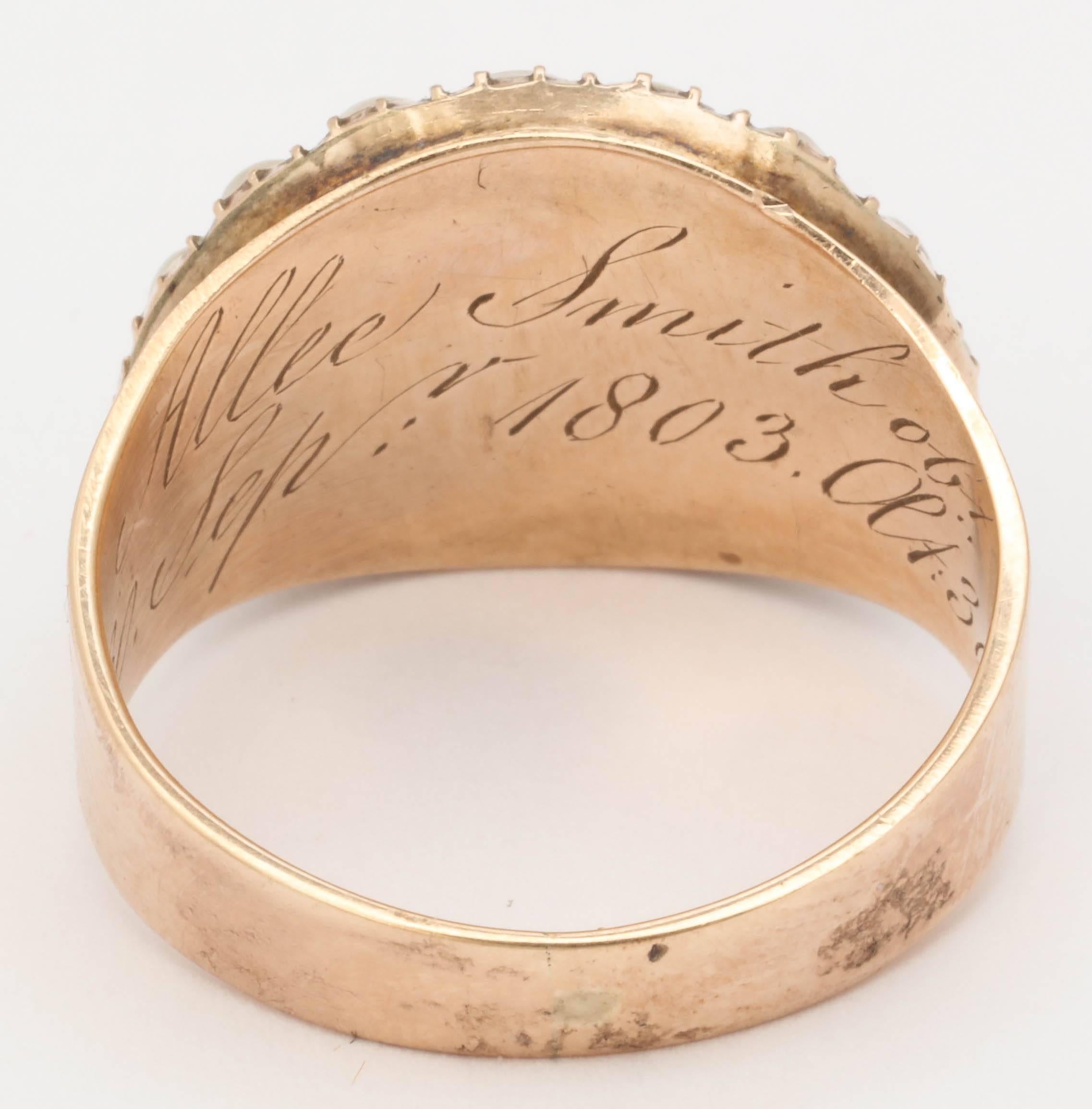 1803 Natural Pearl Diamond Gold Ring 1