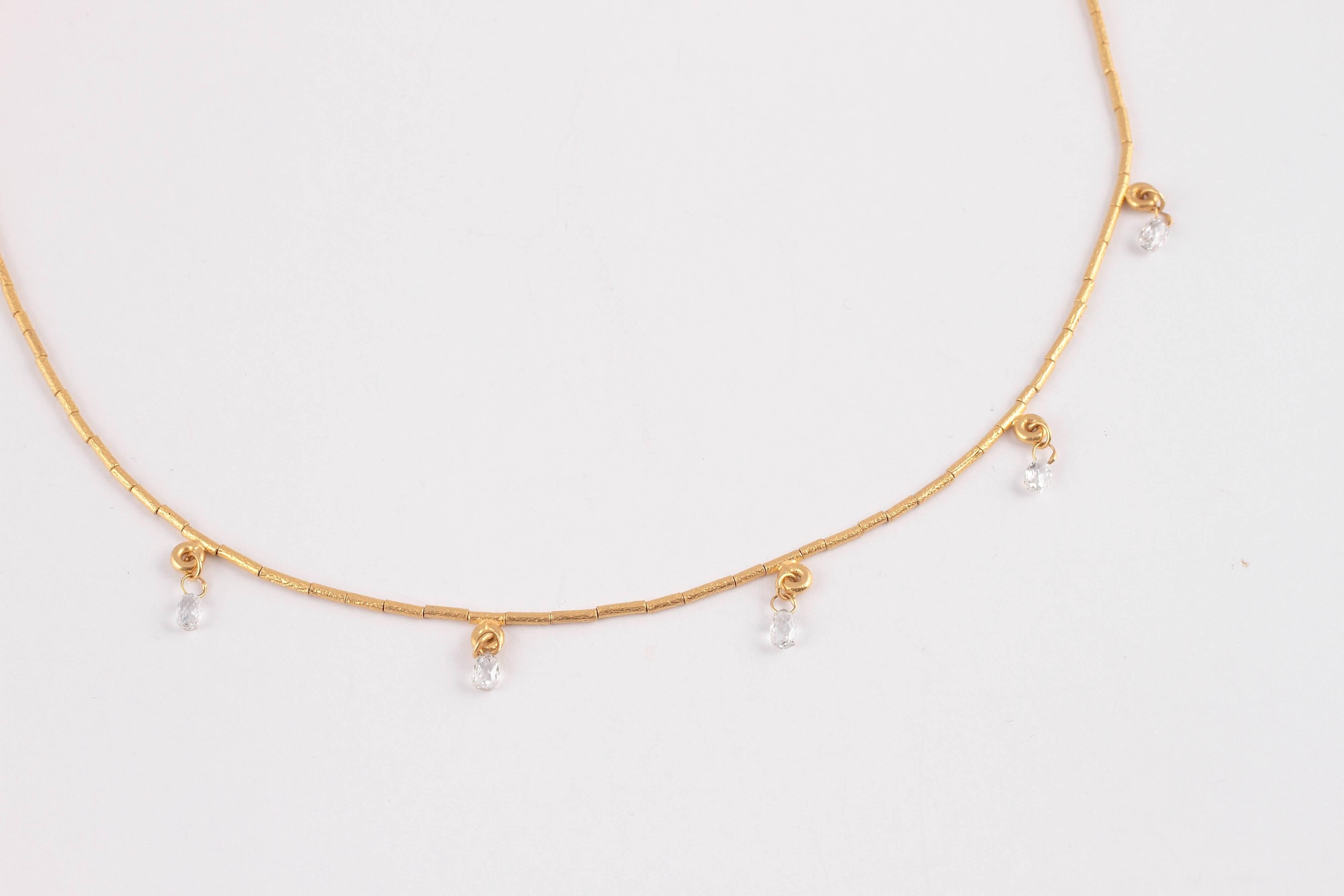 Contemporary Gurhan Diamond Briolette Gold Necklace