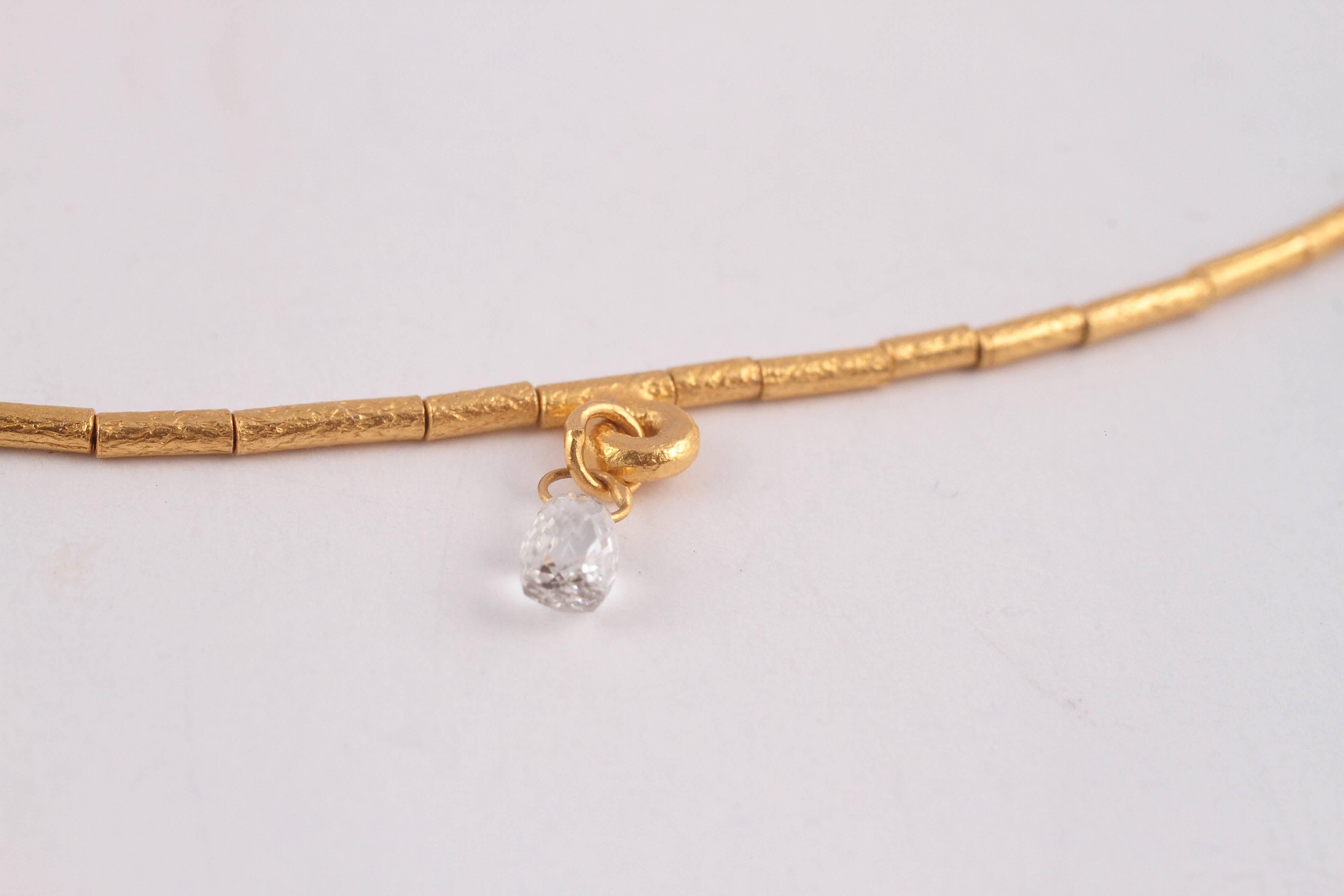 Gurhan Diamond Briolette Gold Necklace In Excellent Condition In Dallas, TX