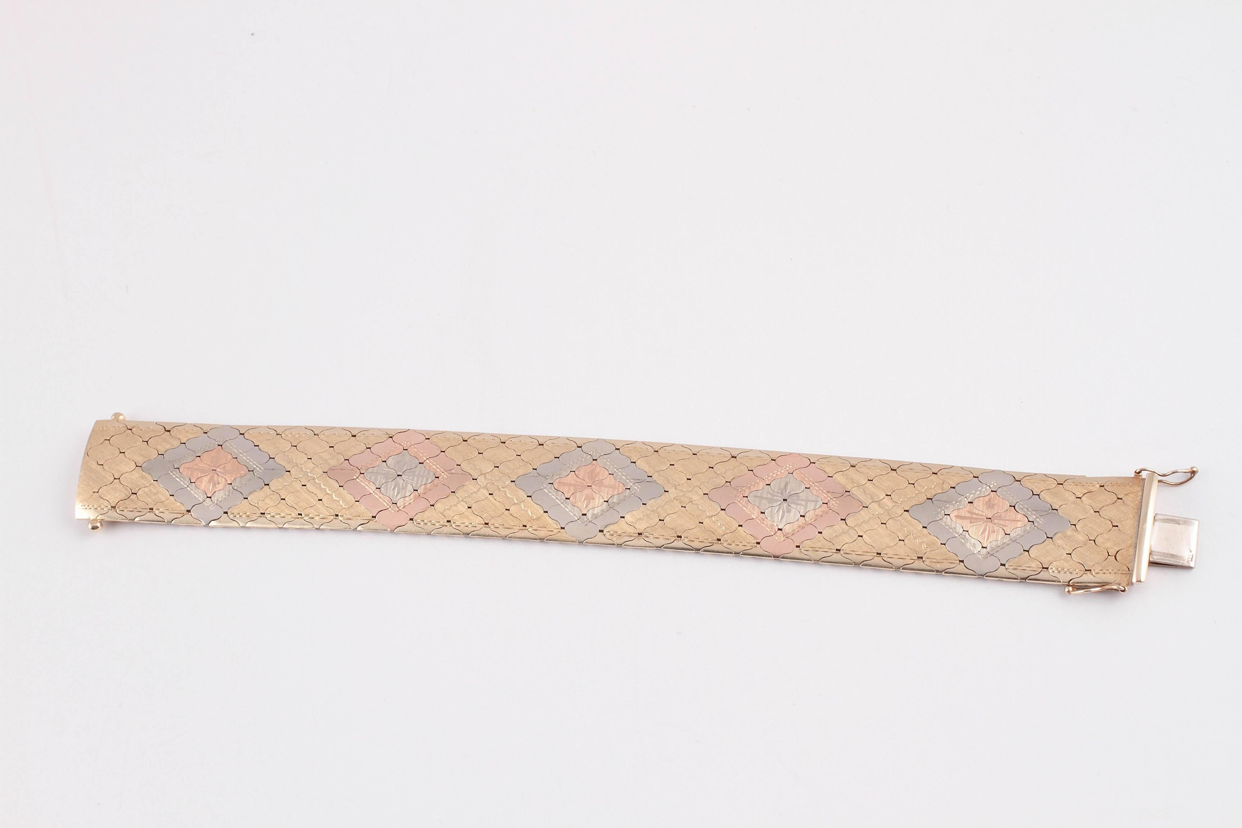 1980s Tri Color Gold Bracelet 1