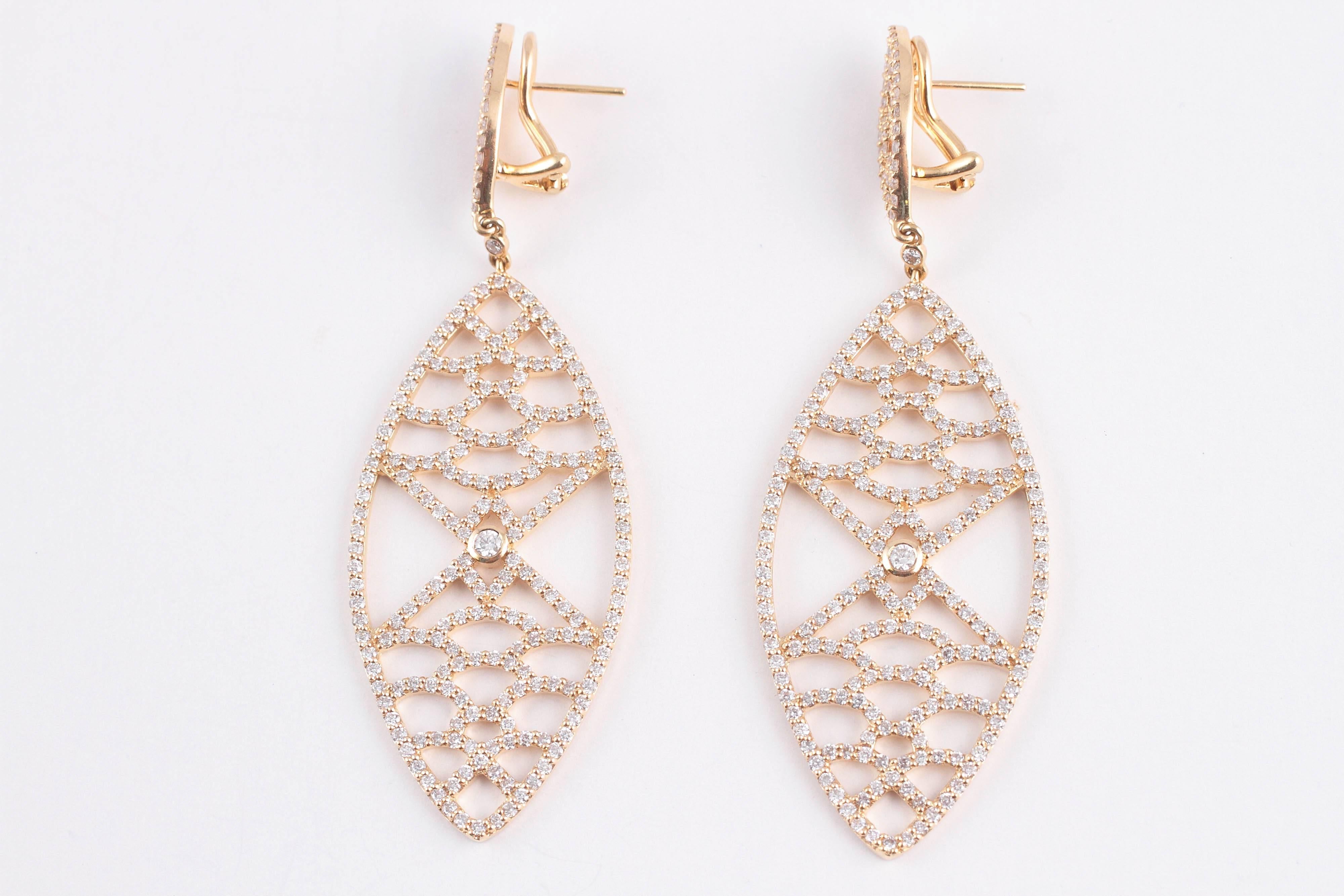 Breathtaking dangle diamond earrings by Deborah Pagani from the 