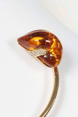 Naomi Sarna Citrine Diamond Gold Brooch