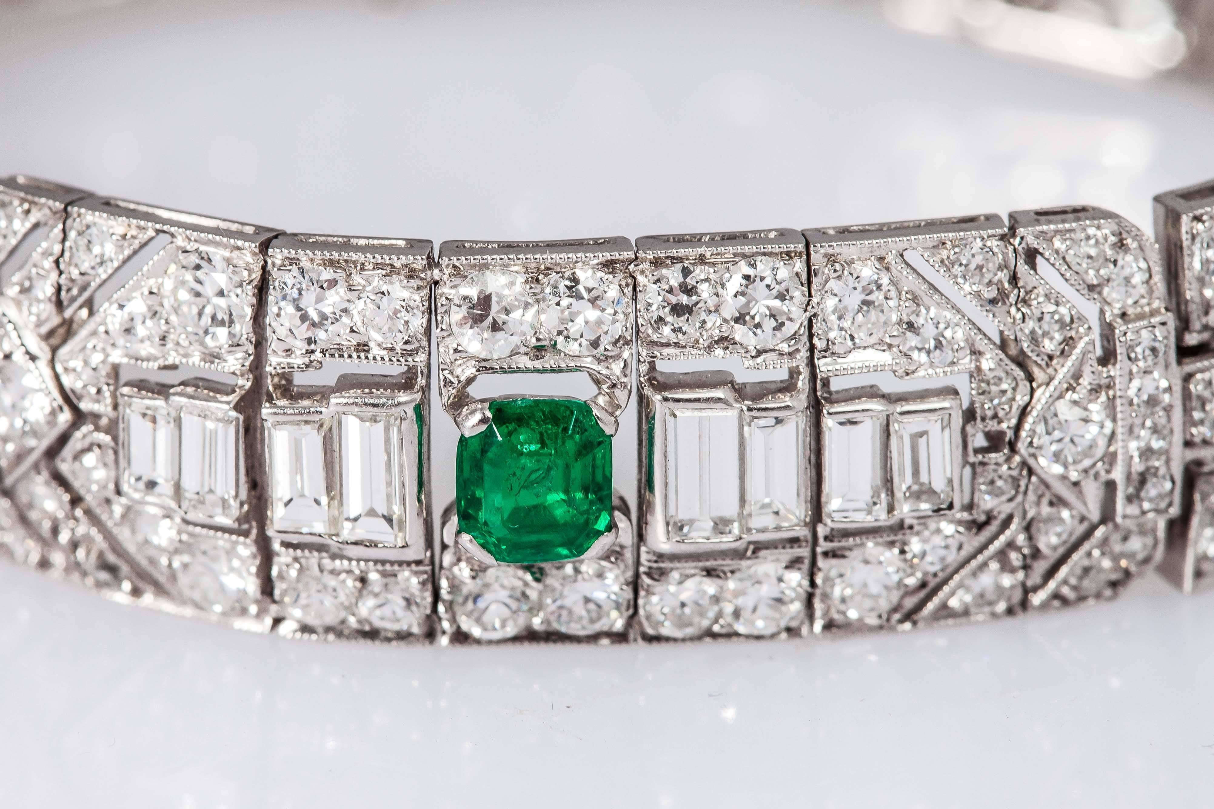 art deco emerald bracelet