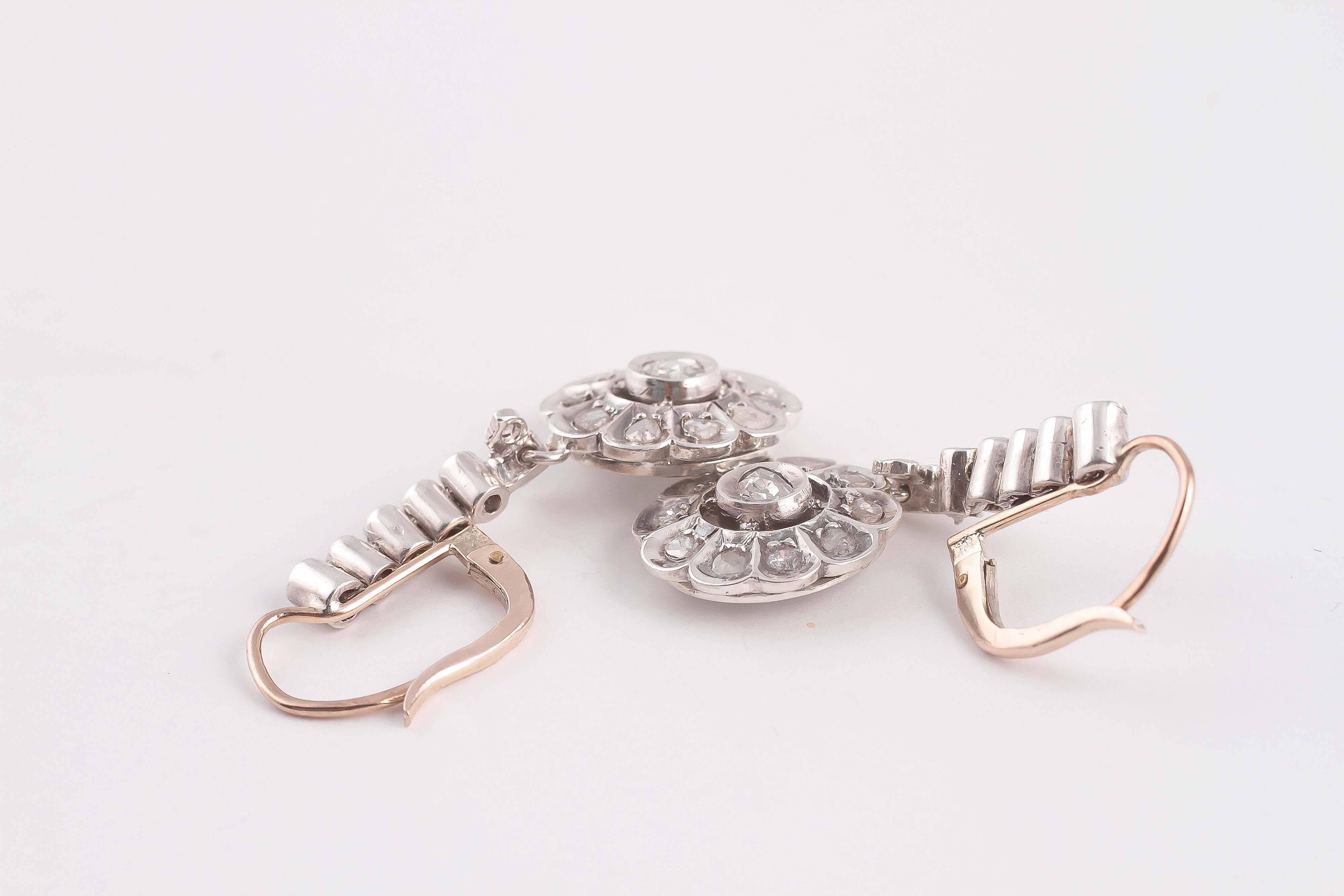 Women's Diamond Silver Gold Earrings