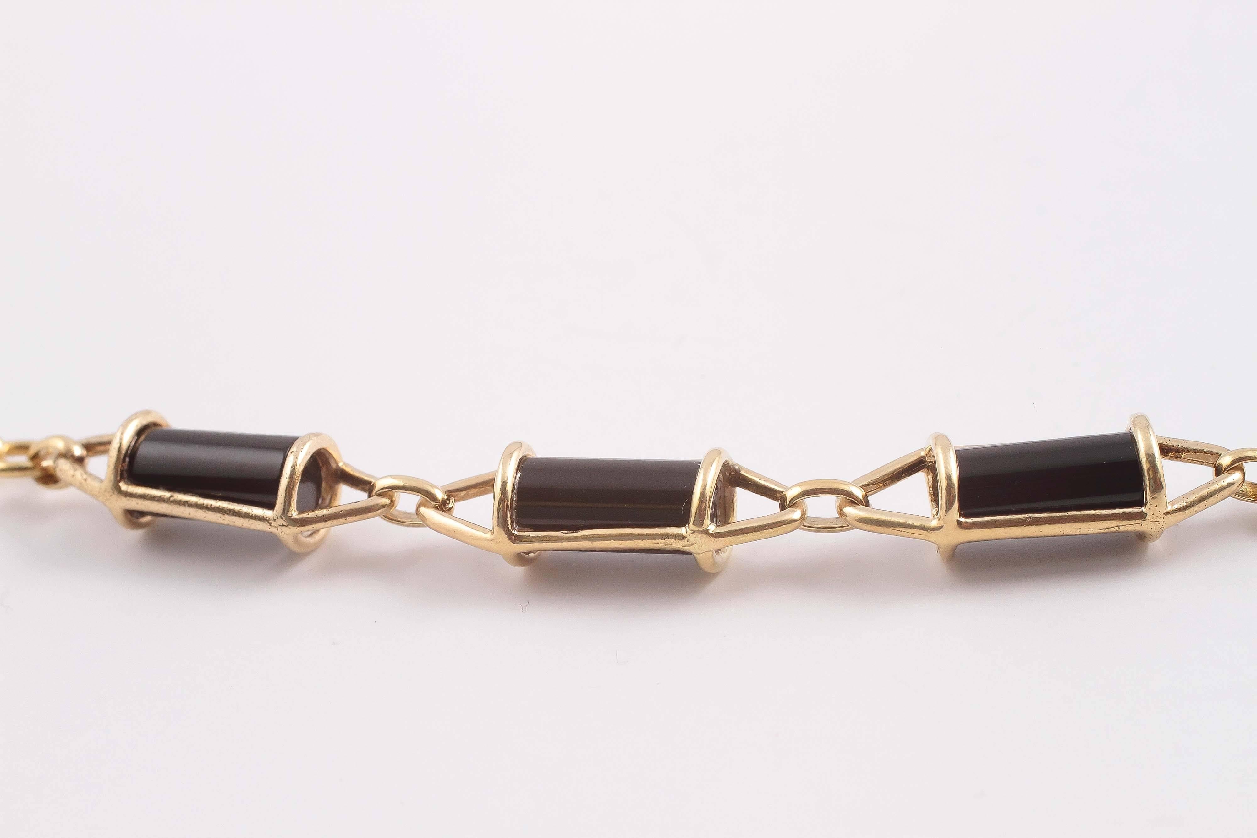 Black Onyx Gold Necklace 1