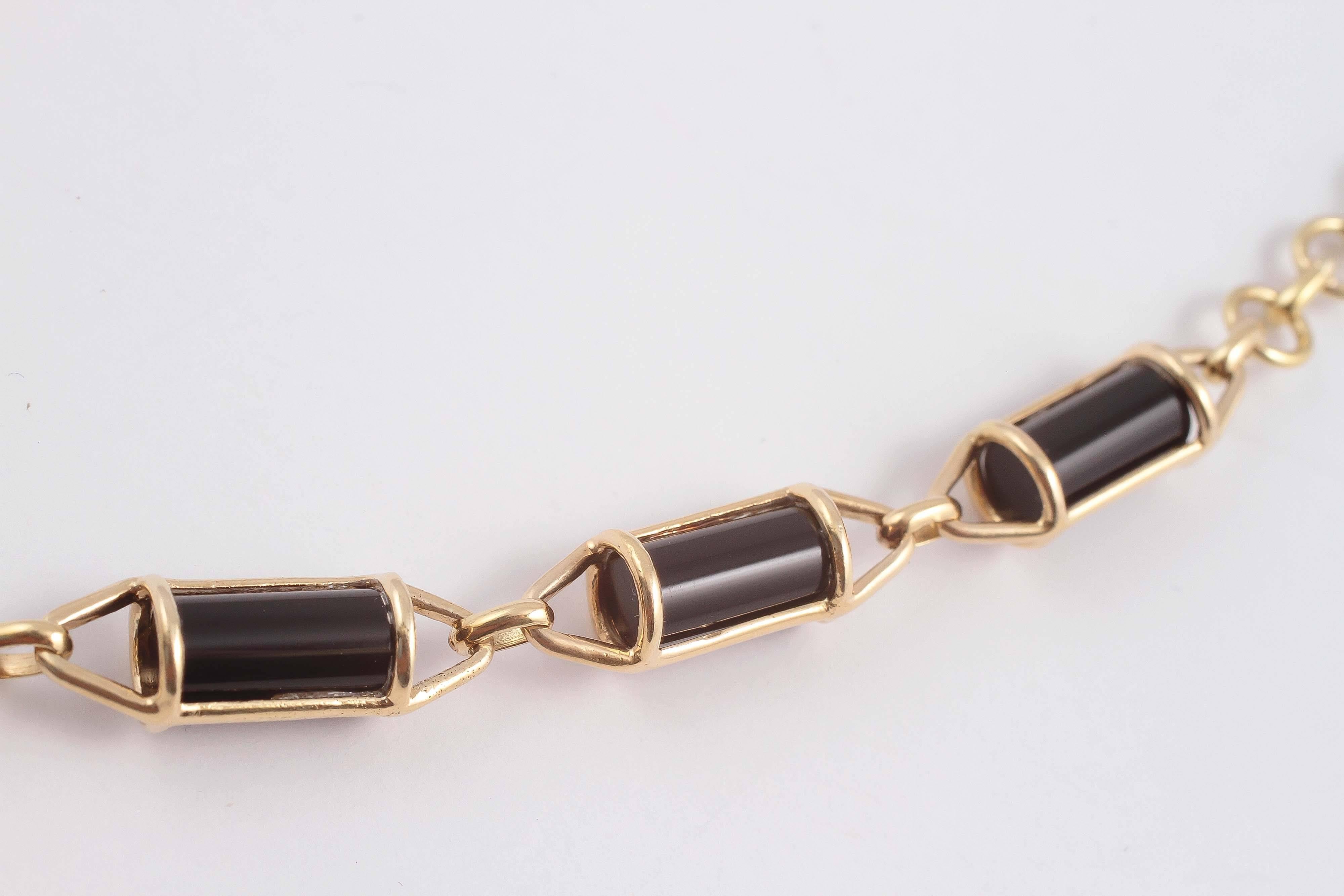 Black Onyx Gold Necklace 3