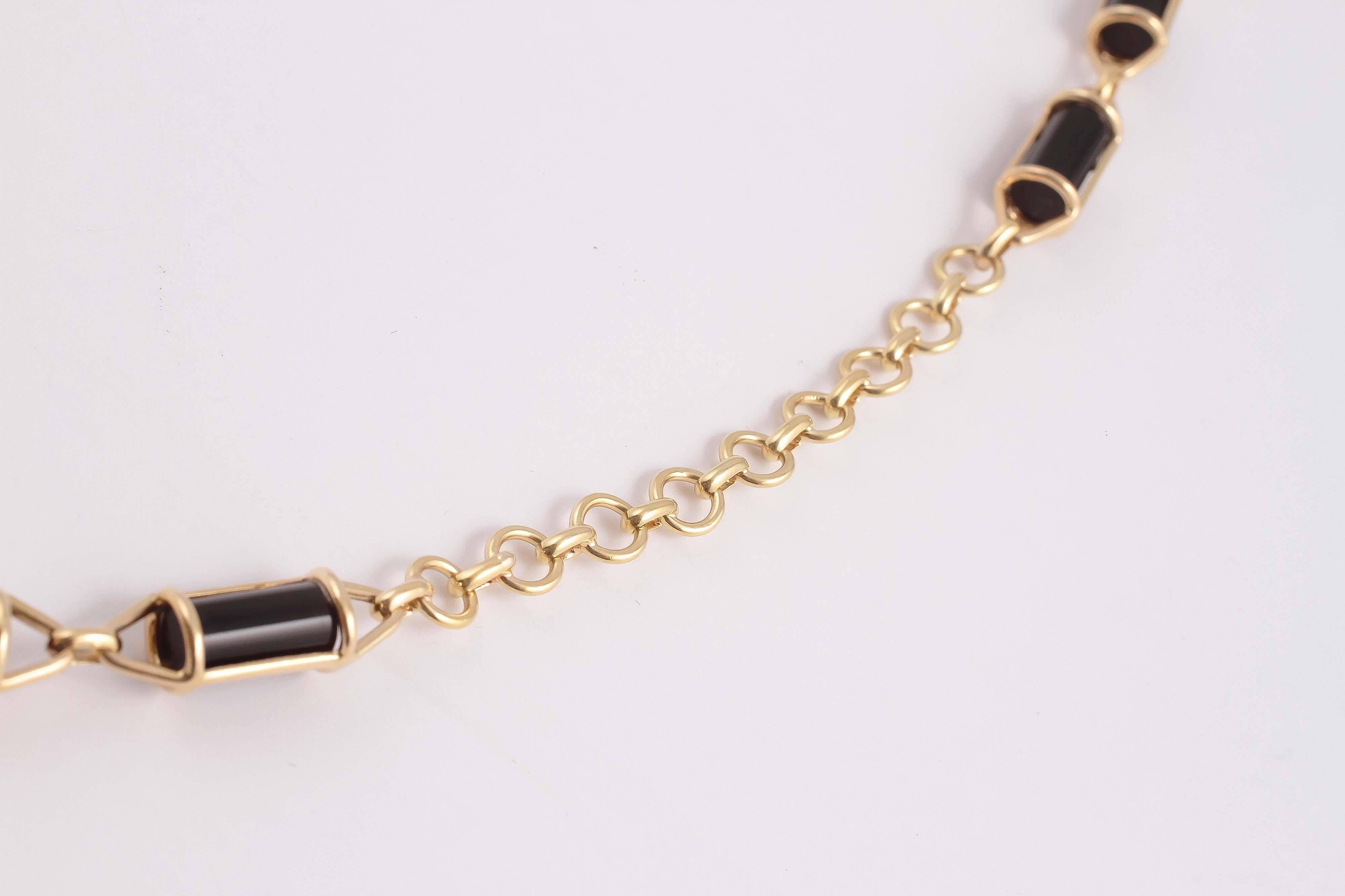 Black Onyx Gold Necklace 4