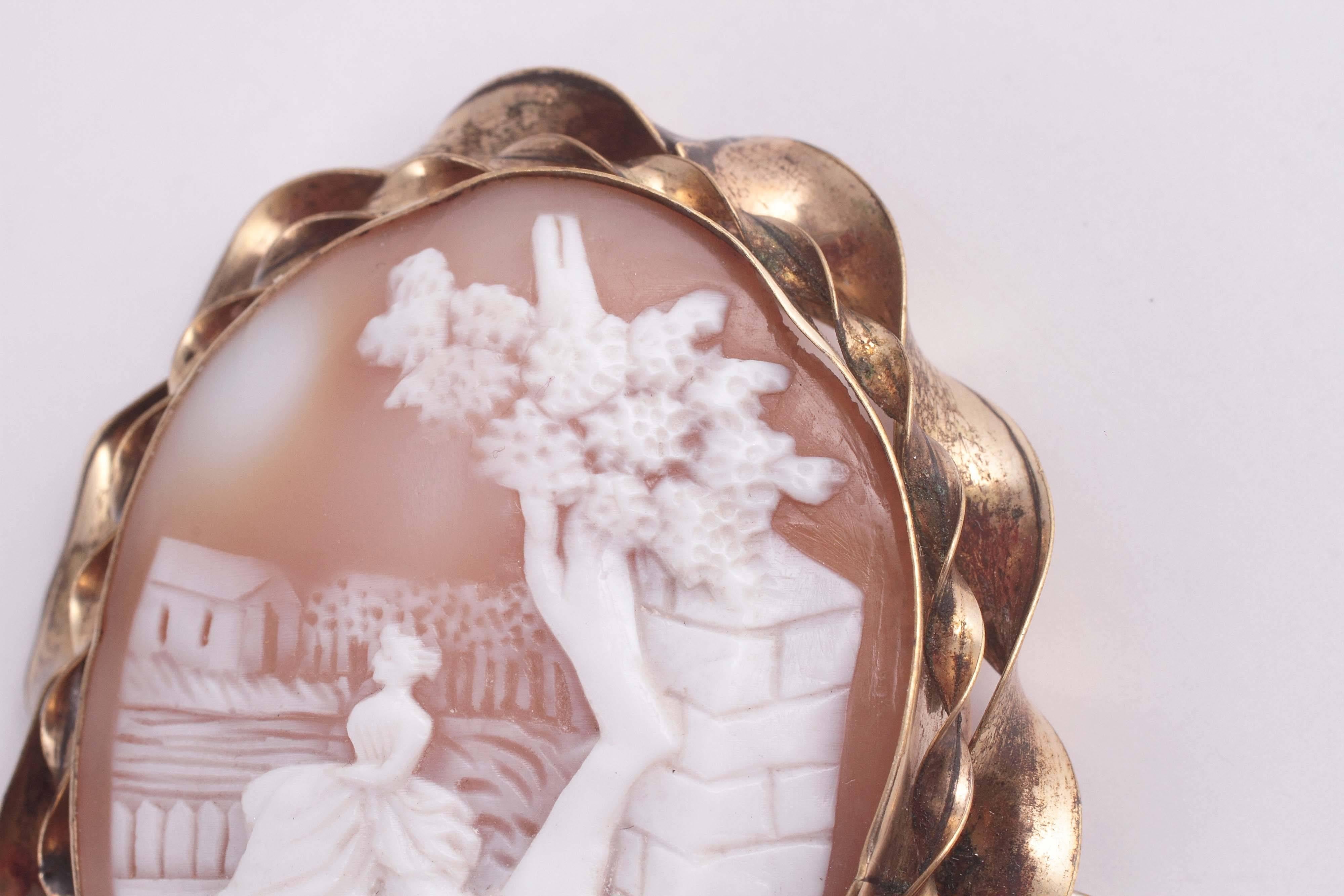  Victorian Cameo Gold Brooch 4