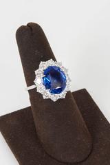 Stunning 6 Carat GIA Certified Sapphire Diamond Platinum Ring